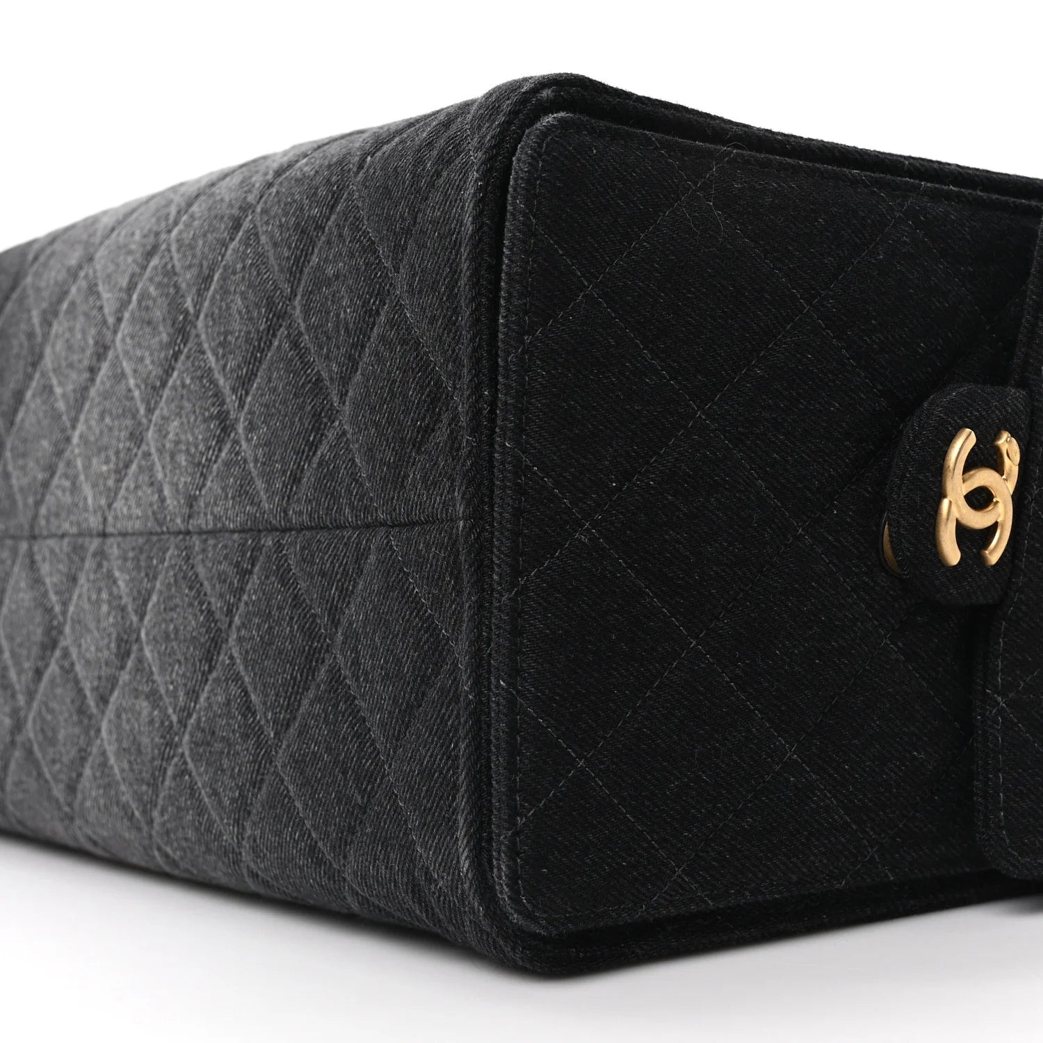 Washed Denim Quilted Medium  25 Handbag Black