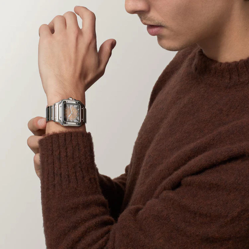 Unworn  Santos De , Stainless Steel, 39.8Mm, Ref# WSSA0064, Box and Papers