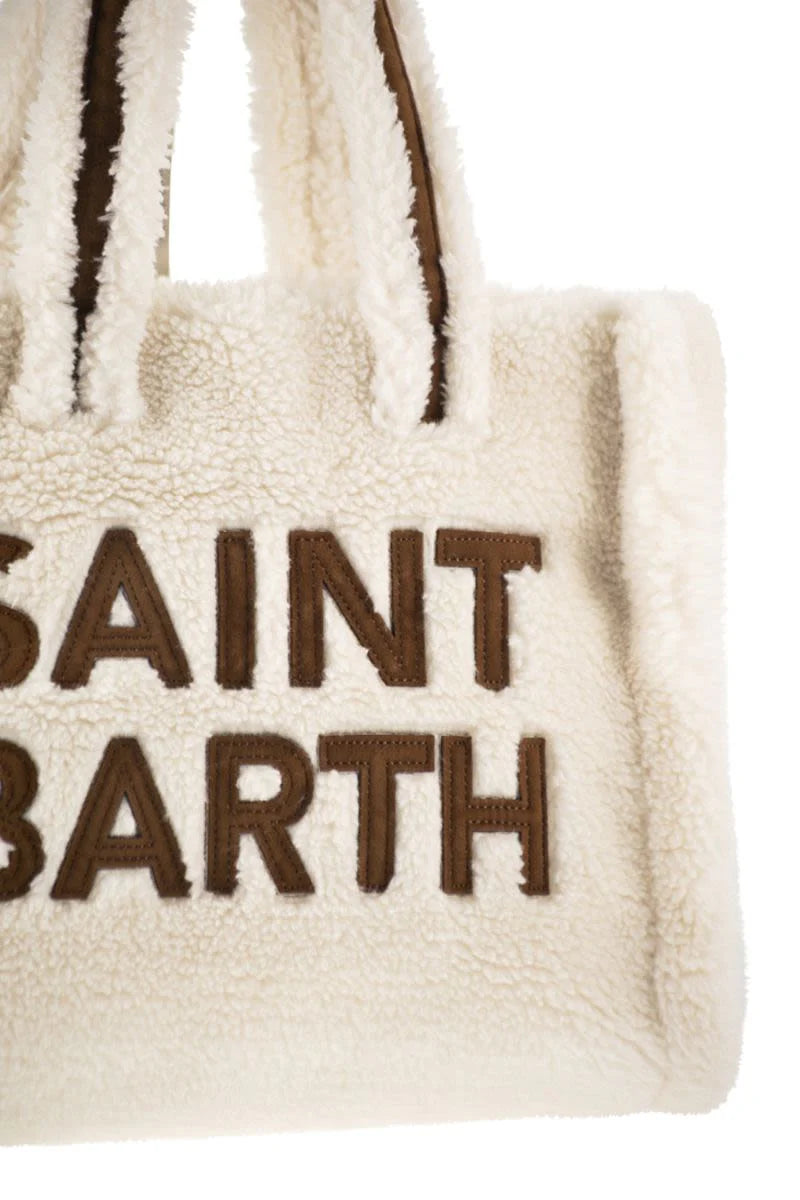 COLETTE TEDDY - SHERPA HANDBAG with LOGO