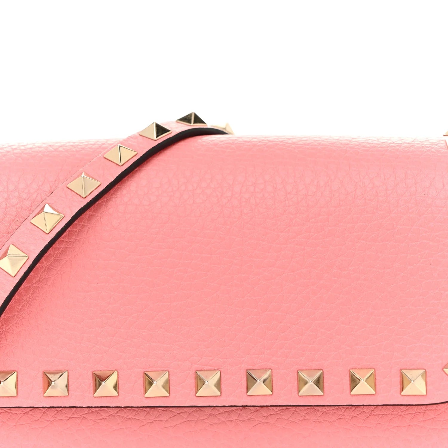 Vitello Rockstud Flap Crossbody Bag Pink
