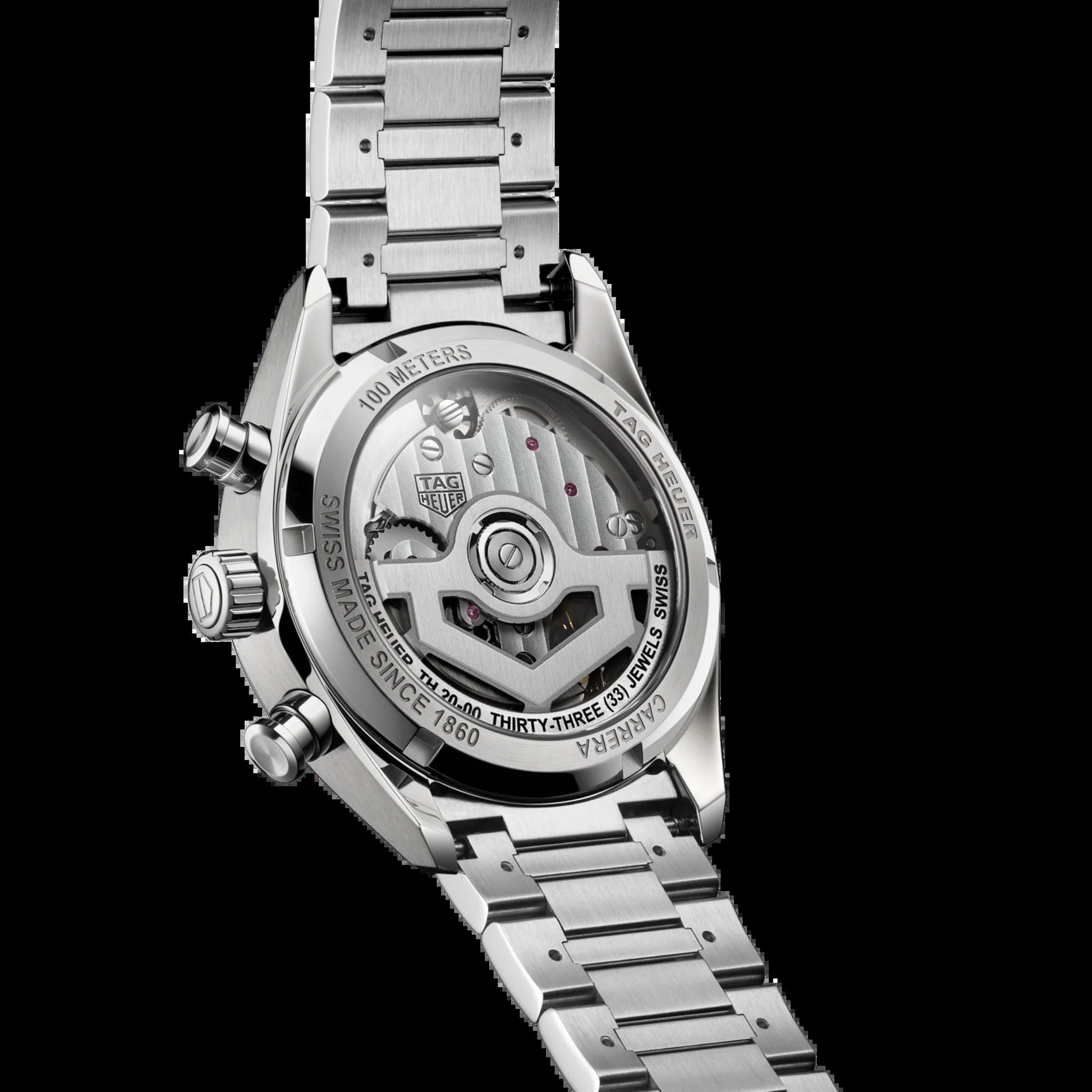 Unworn  Carrera Chronograph “Panda” Glassbox, Stainless Steel, 39Mm, Ref# CBS2216.BA0041, Box & Papers