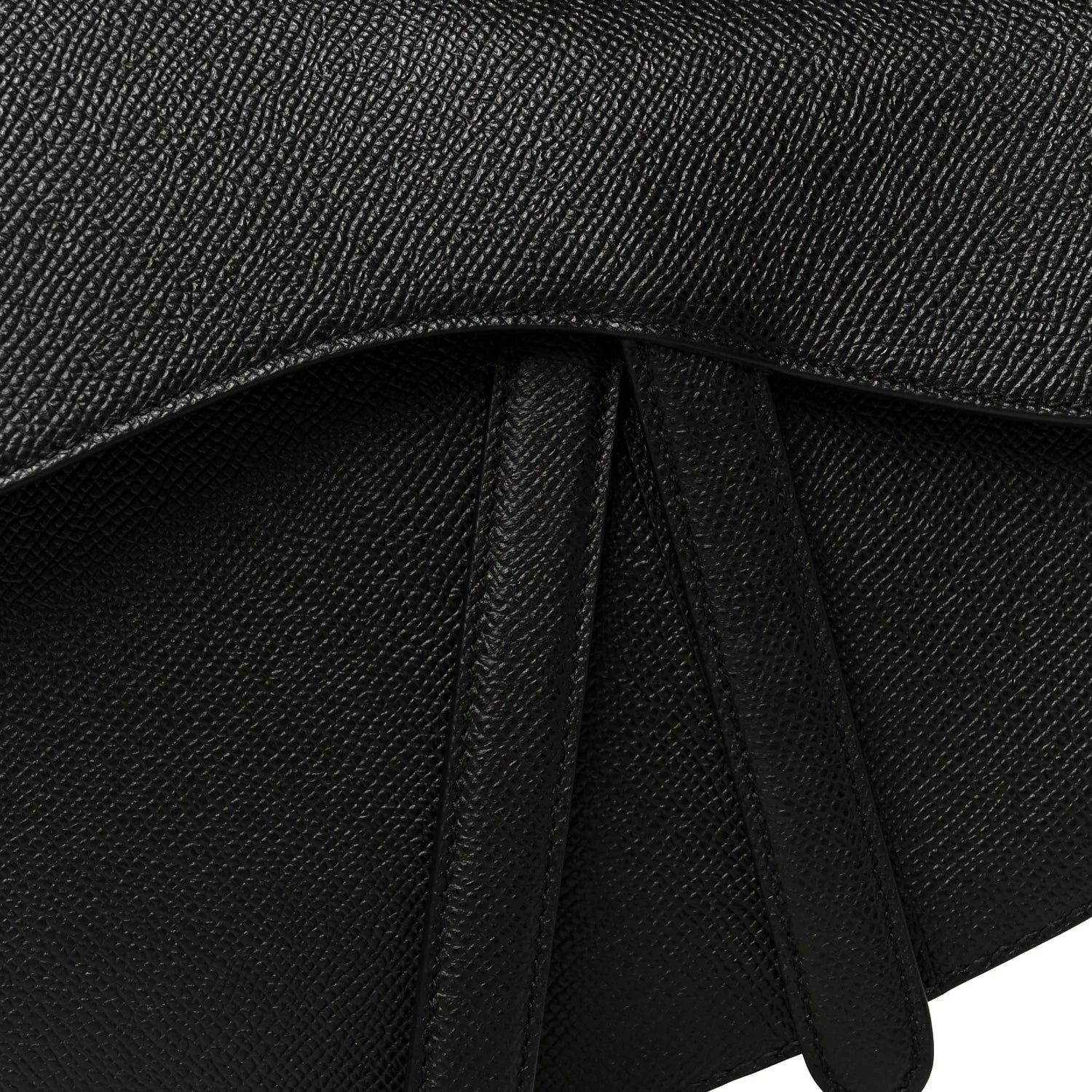 Grained Calfskin Saddle Bag Black