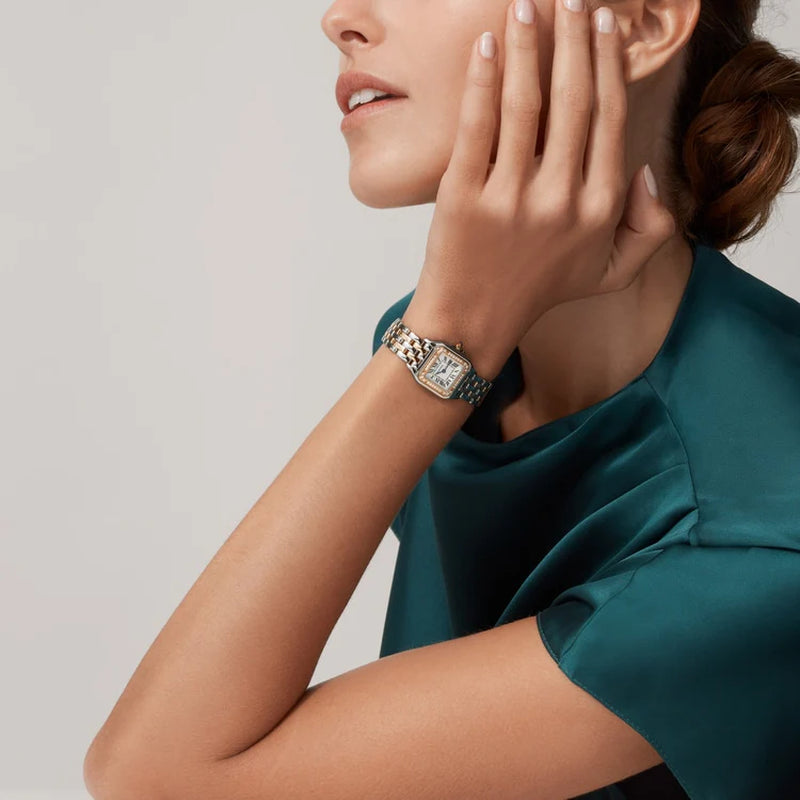 Unworn  Panthère De , Stainless Steel, 18K Rose Gold and Diamonds, 22Mm X 30Mm, Ref# W3PN0006, Box and Papers