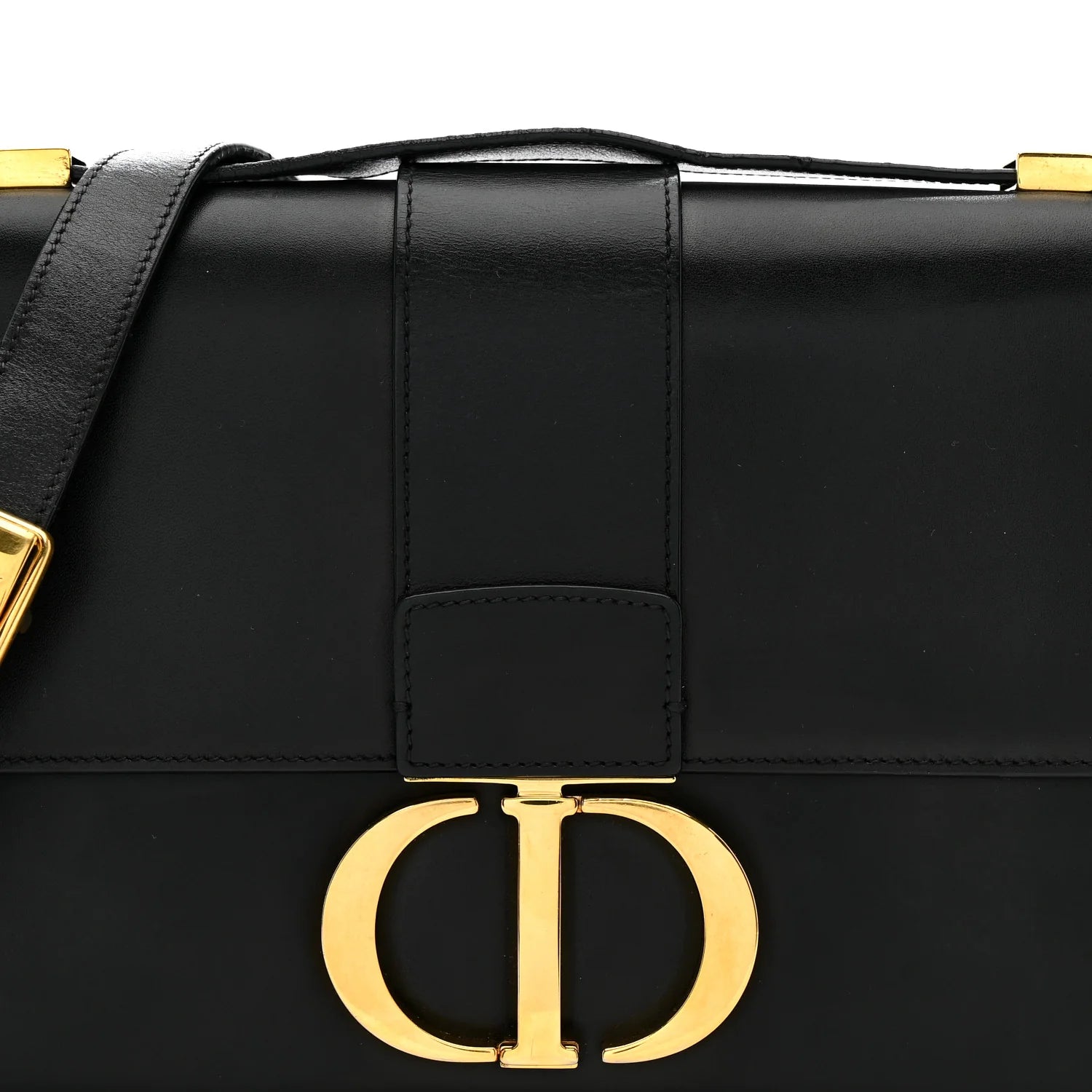 Smooth Calfskin 30 Montaigne Flap Bag Black