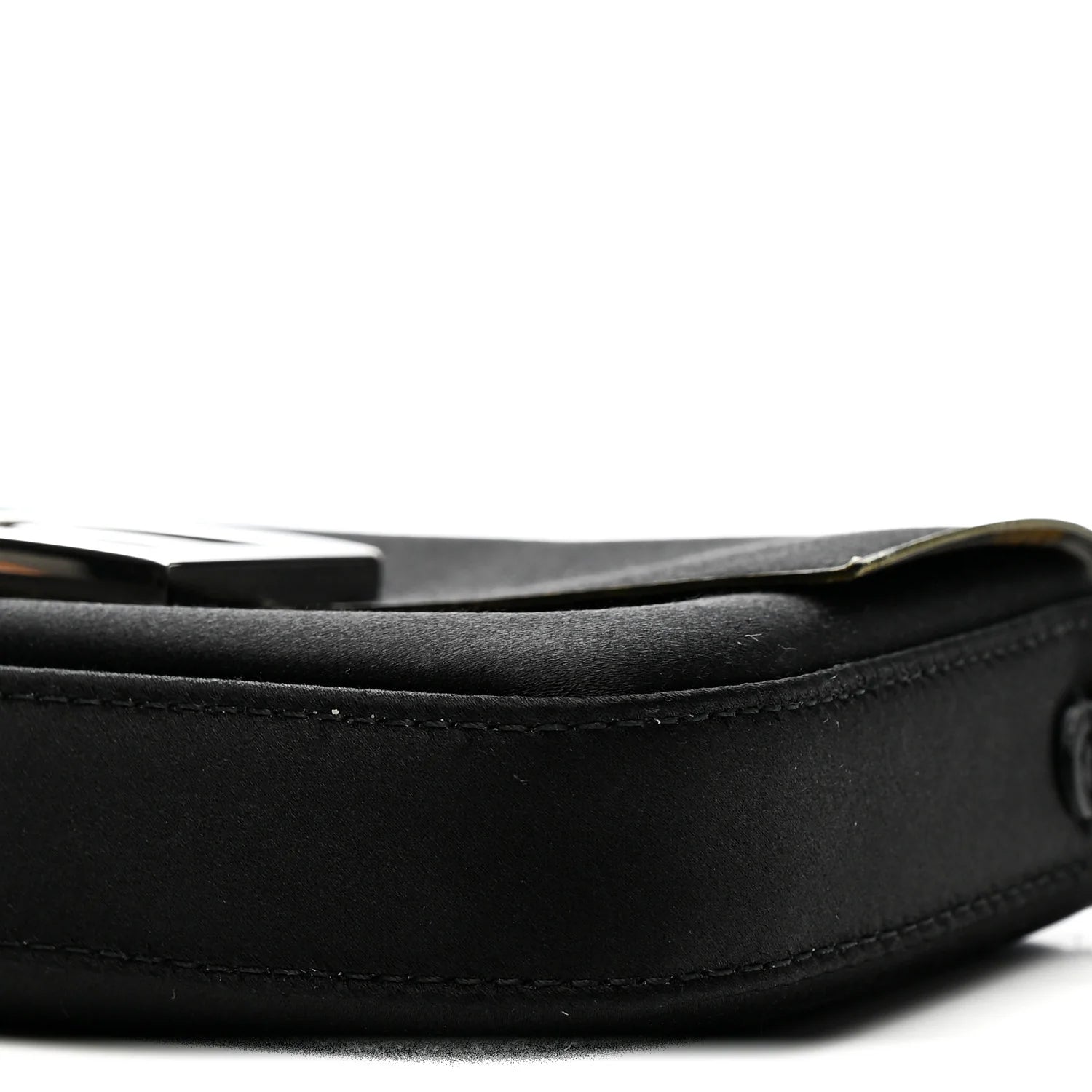 Silk Satin Phone Baguette Black