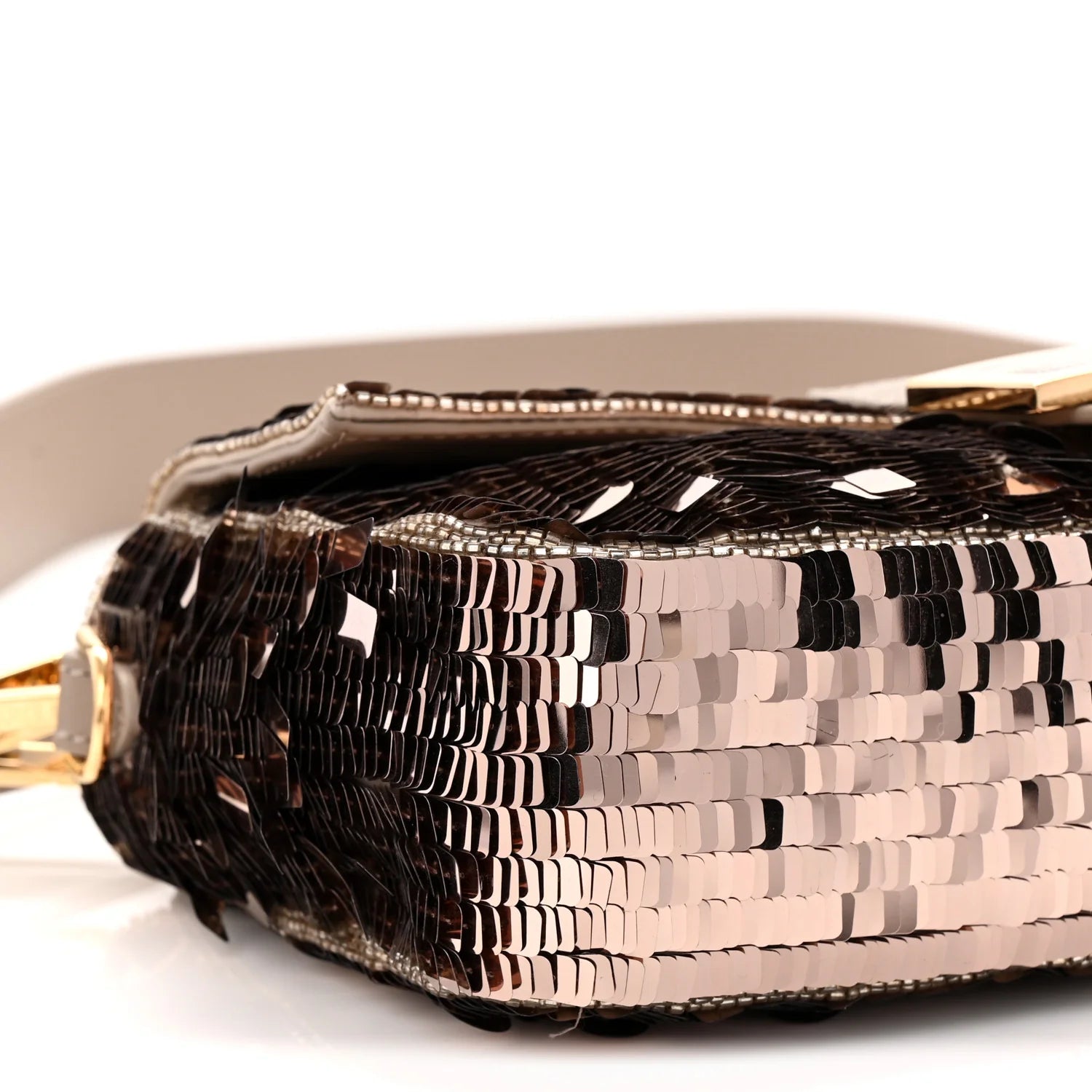 Sequin Paillettes Vitello Grace Sex and the City Baguette Tortora