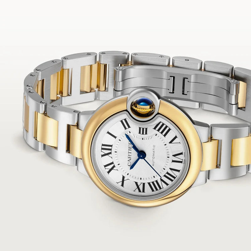 Unworn  Ballon Bleu, Stainless Steel and 18K Yellow Gold, 33Mm, Ladies, Ref# W2BB0037, Box and Papers