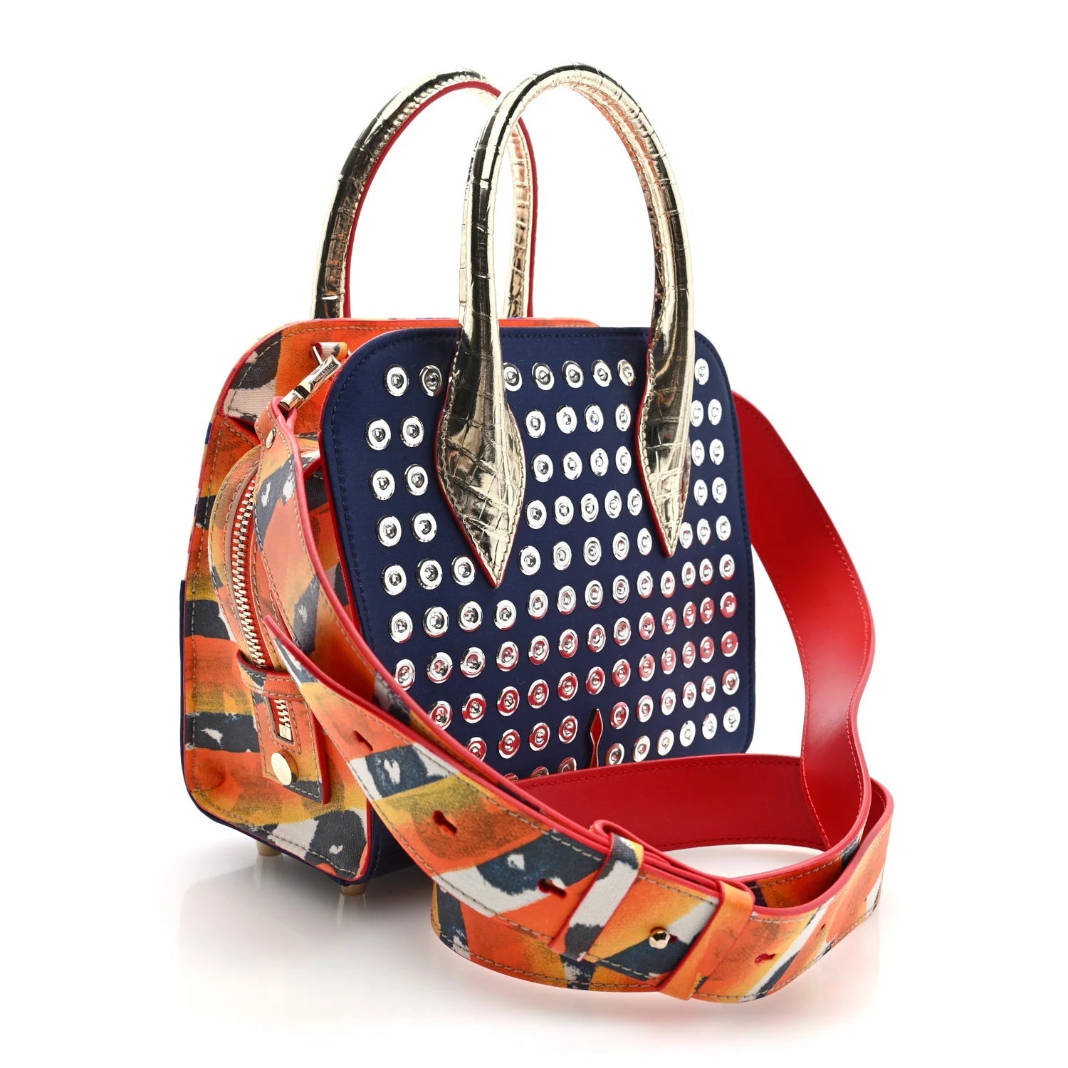 Crepe Satin Canvas Embroidered Gaagal Mini Eloise Tote Magma