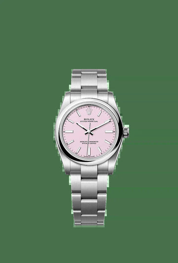 Unworn 2025,  Oyster Perpetual, Oystersteel, 34Mm, Candy Pink Dial, Domed Oyster, Ref# 124200-0009, Box and Papers