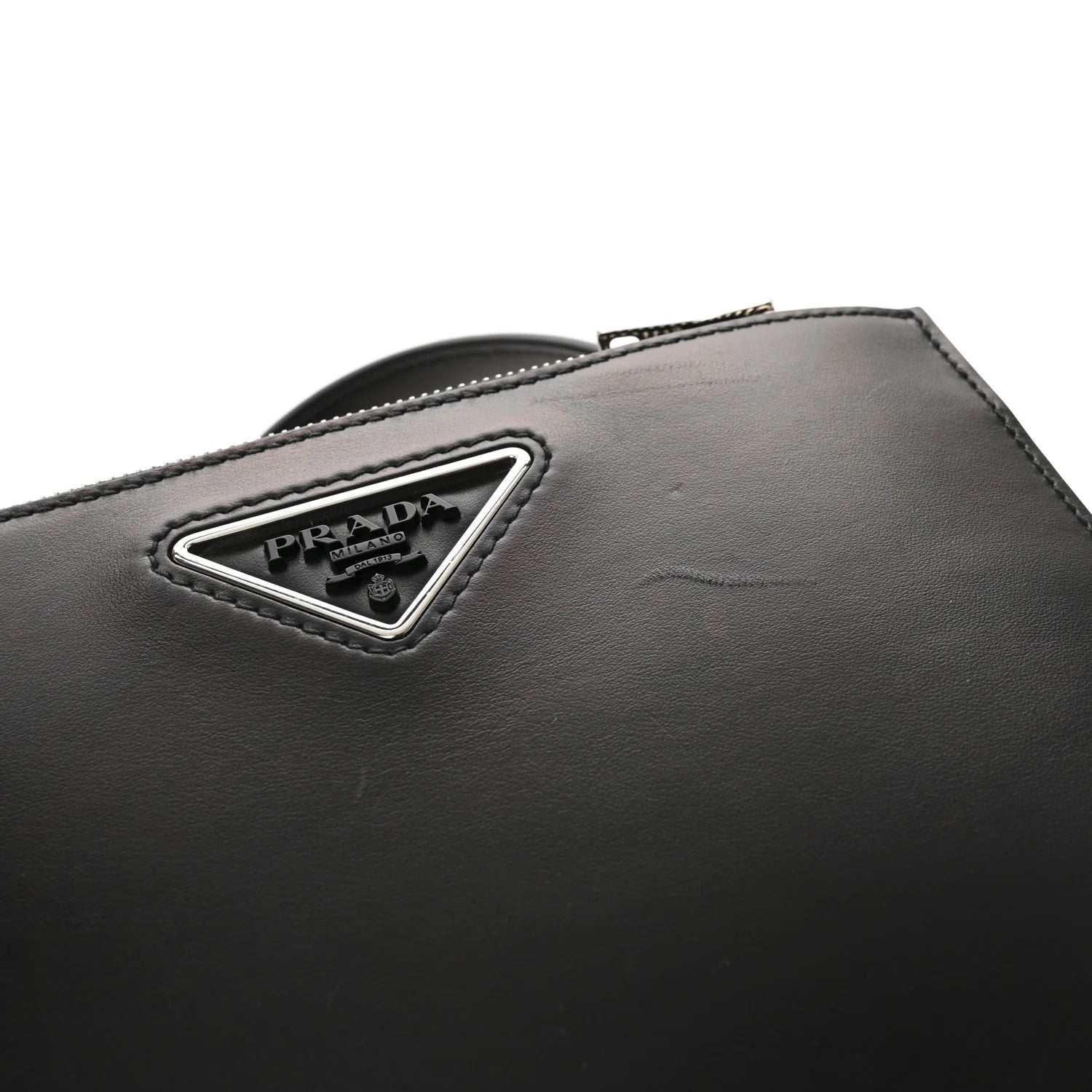 City Calf Double Zip Shoulder Bag Black