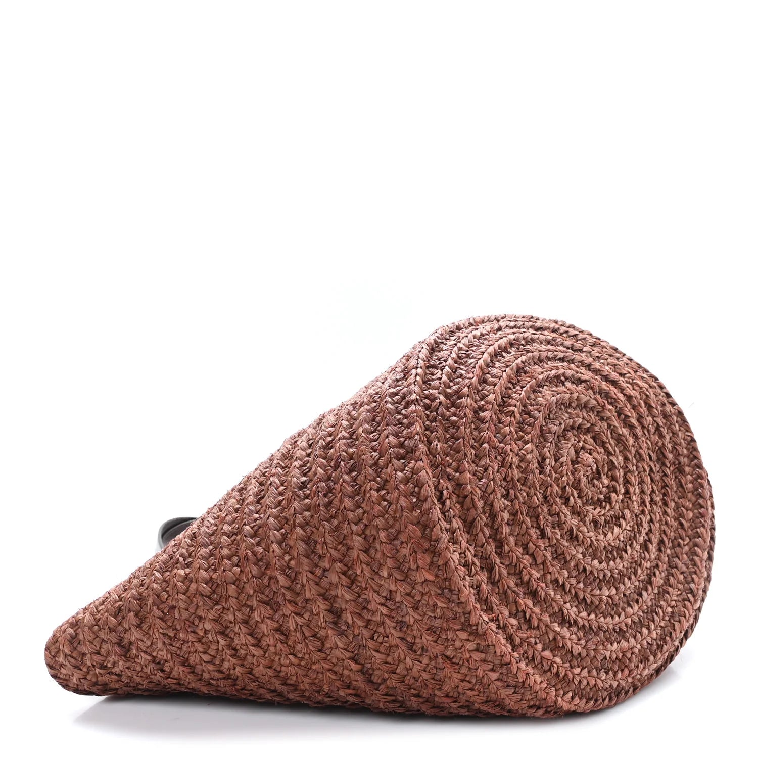 Raffia Calfskin Medium Panier Tote Dark Chocolate