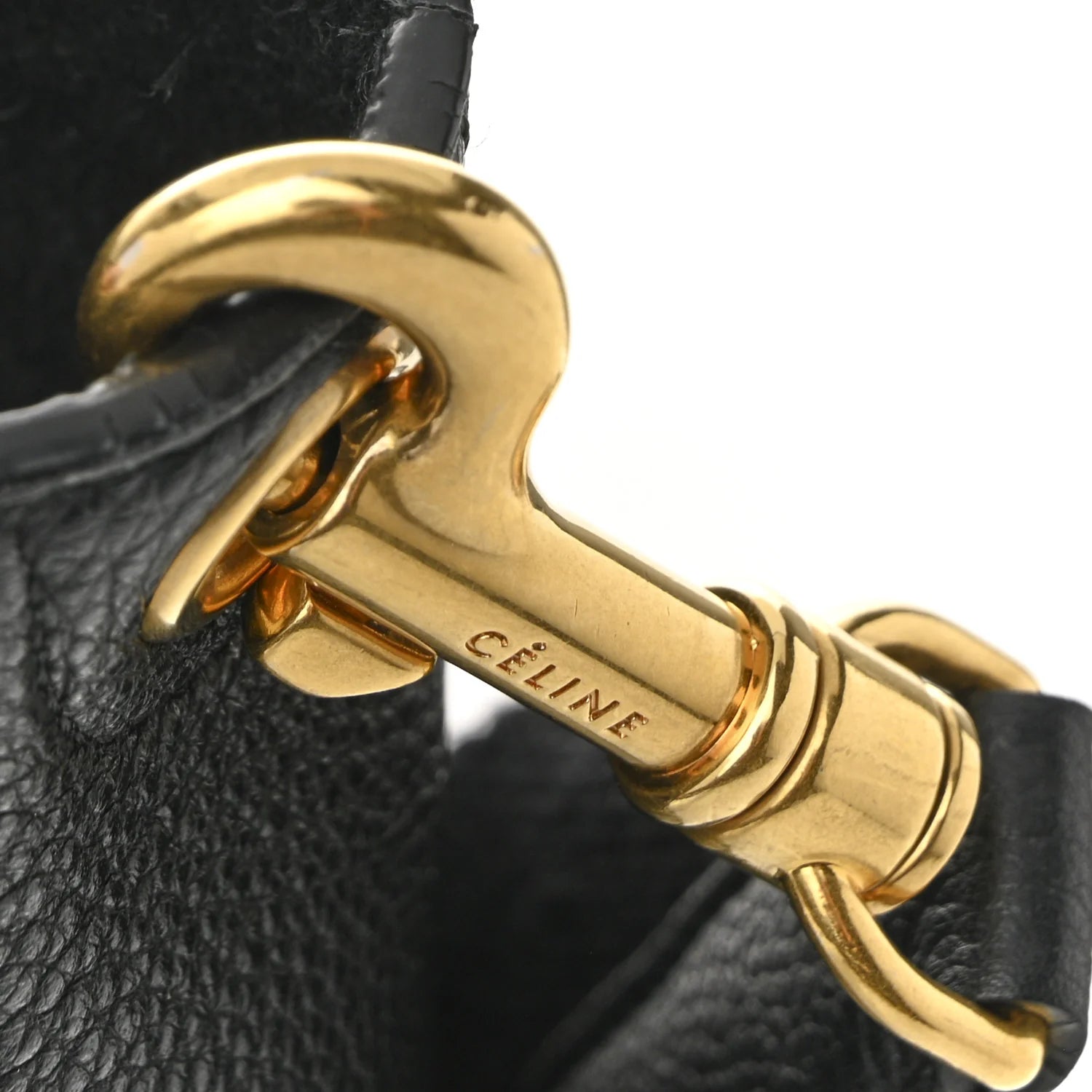 Soft Grained Calfskin Sangle Bucket Bag Black