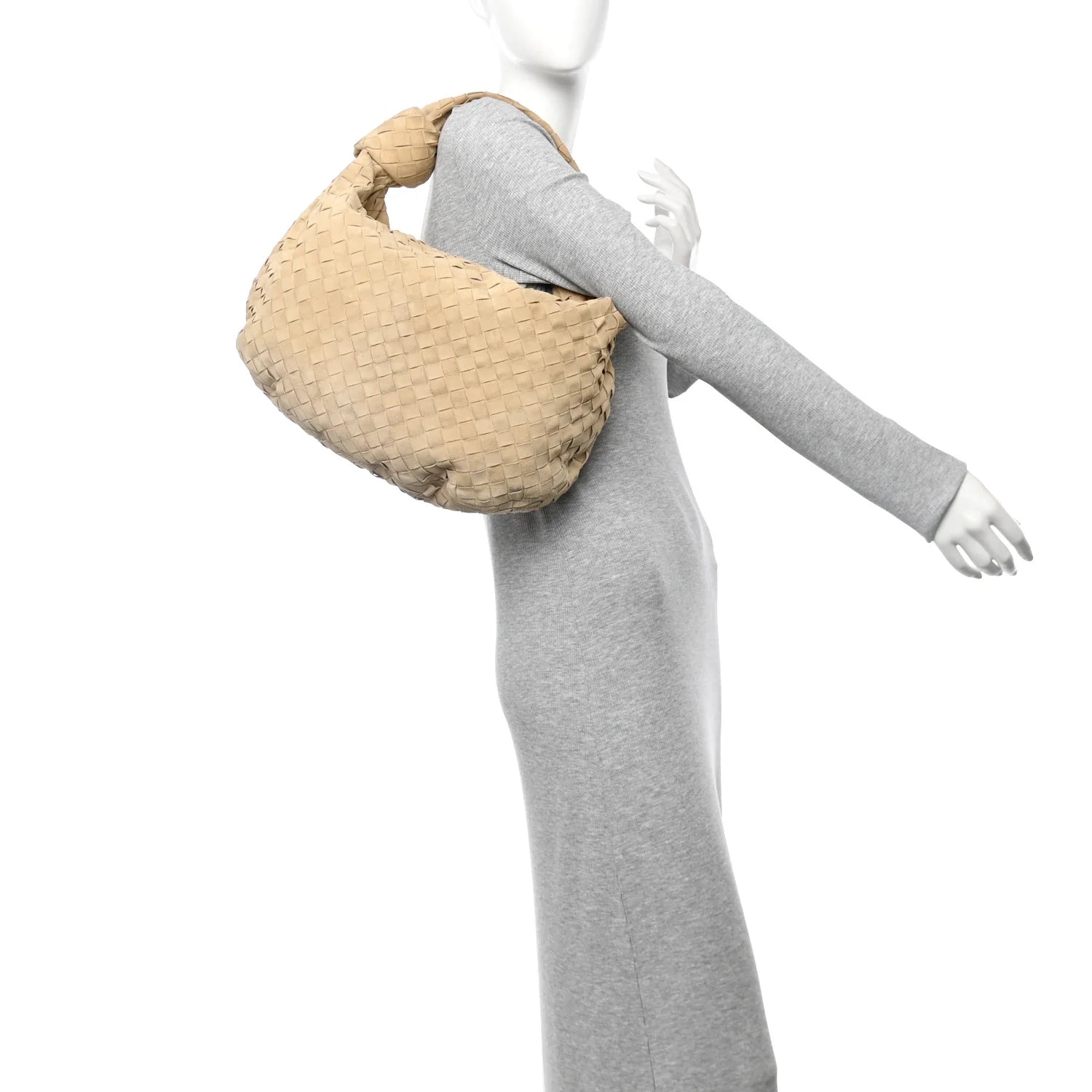 Suede Intrecciato Small Jodie Sand