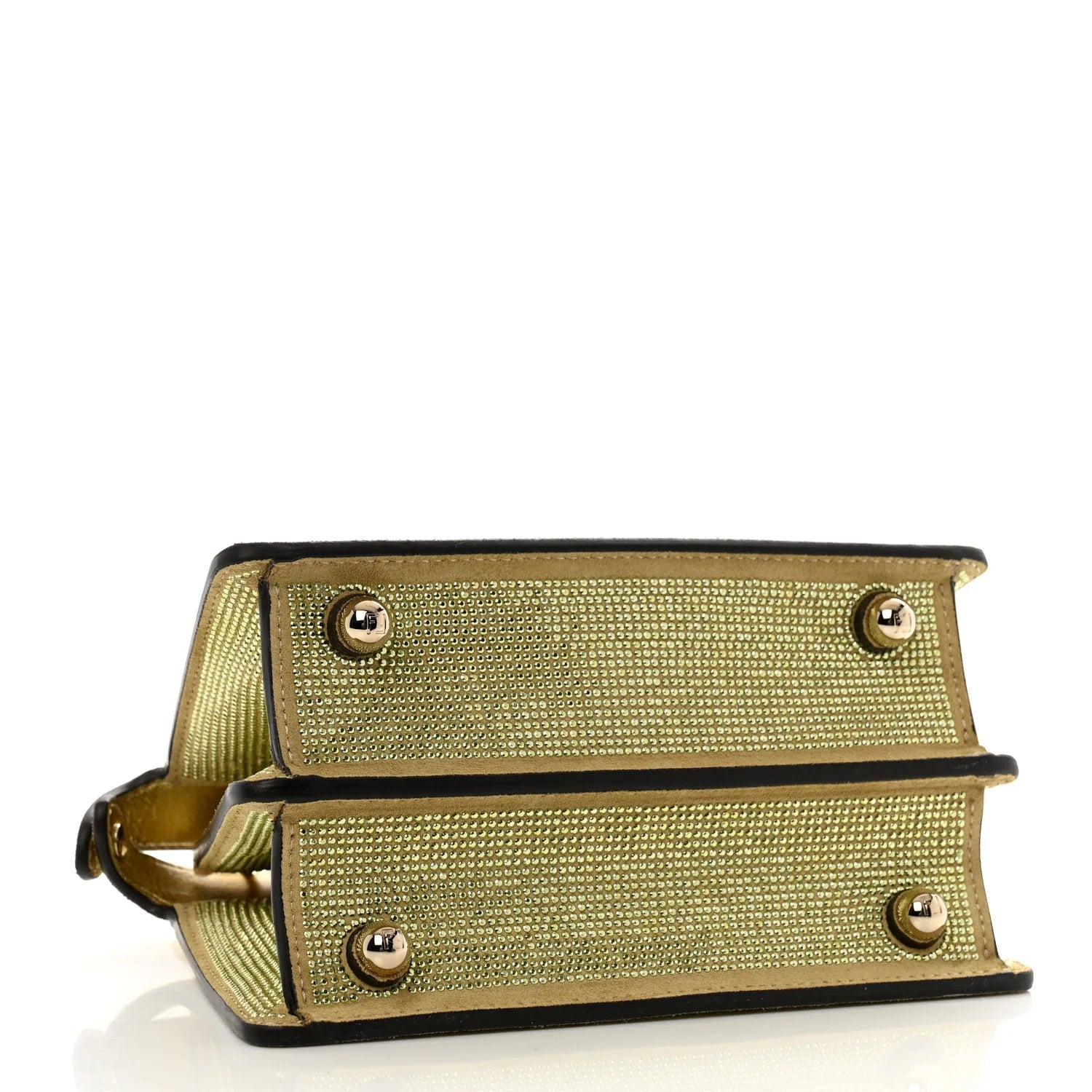 Crystal Vitello Laminato FF Petite Peekaboo I SEE U Satchel Crystal Platinum Light Gold