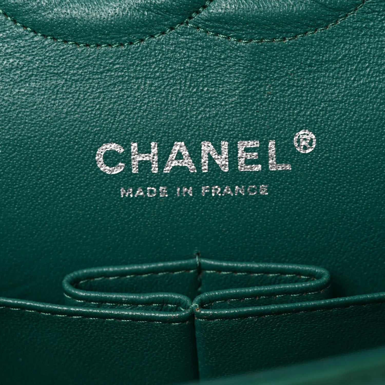 Tweed Quilted Medium Double Flap Green