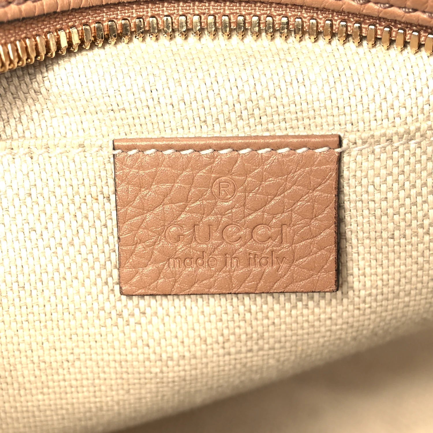 Pebbled Calfskin Small Soho Disco Bag Camelia