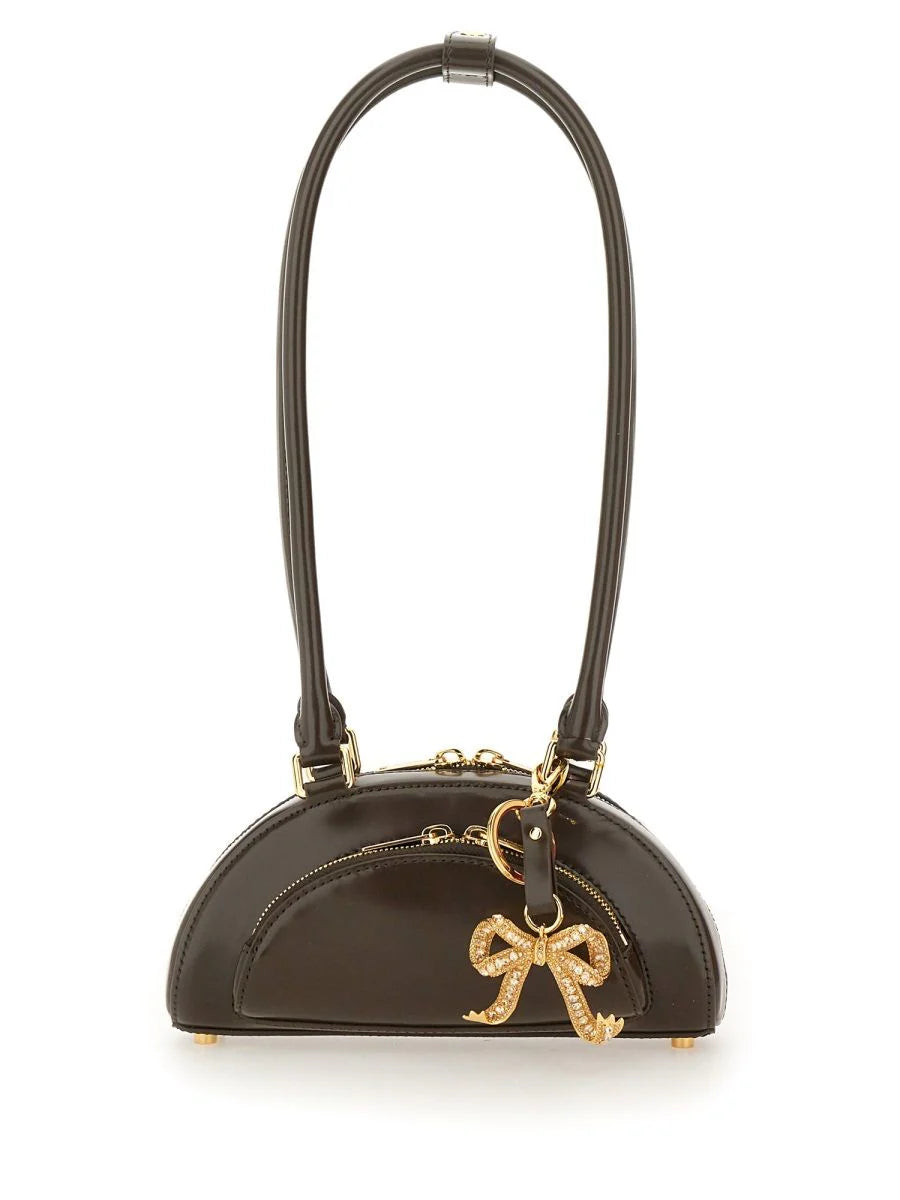 MINI LEATHER SHOULDER BAG with CHARM