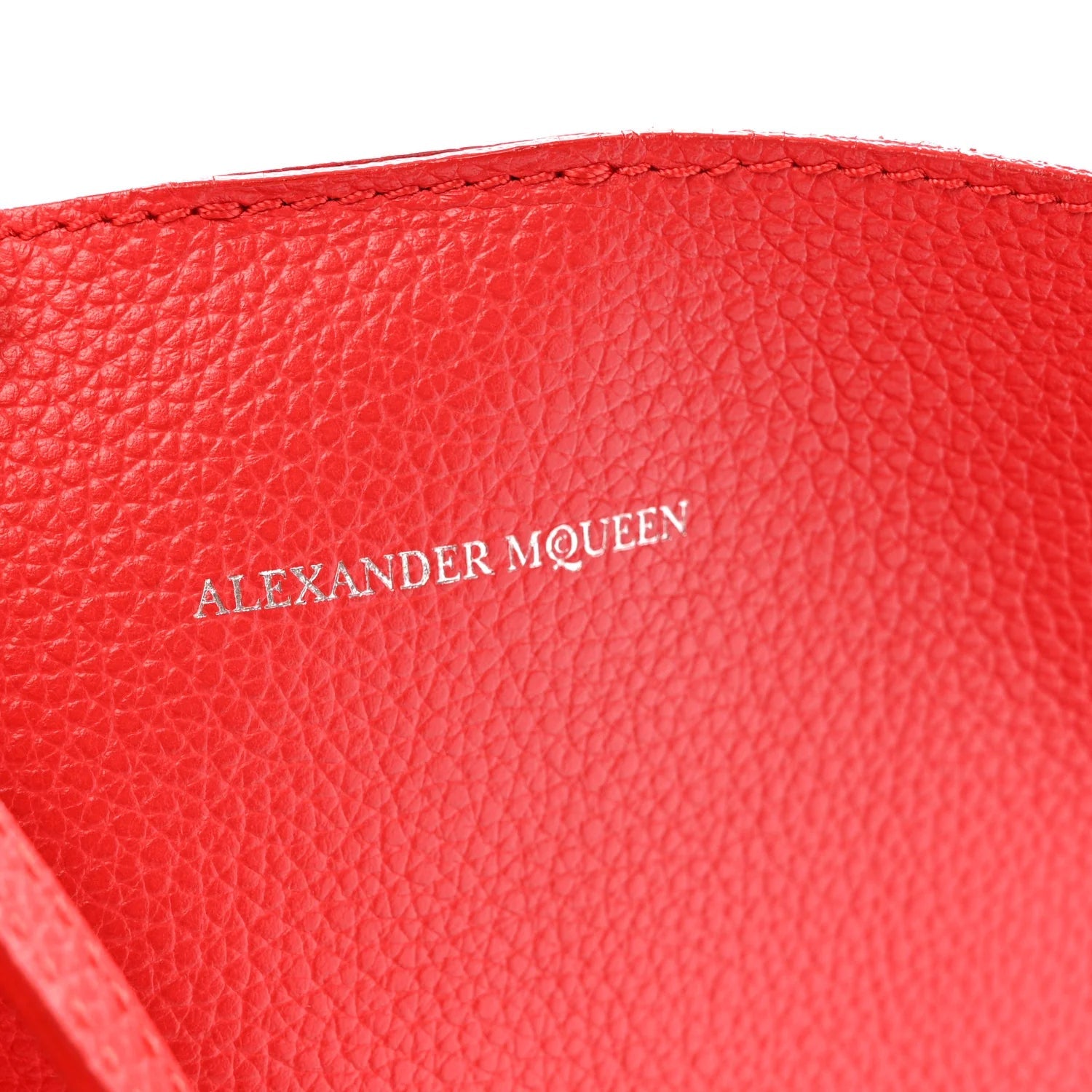 Grained Calfskin Skull Open Shopper Tote Red