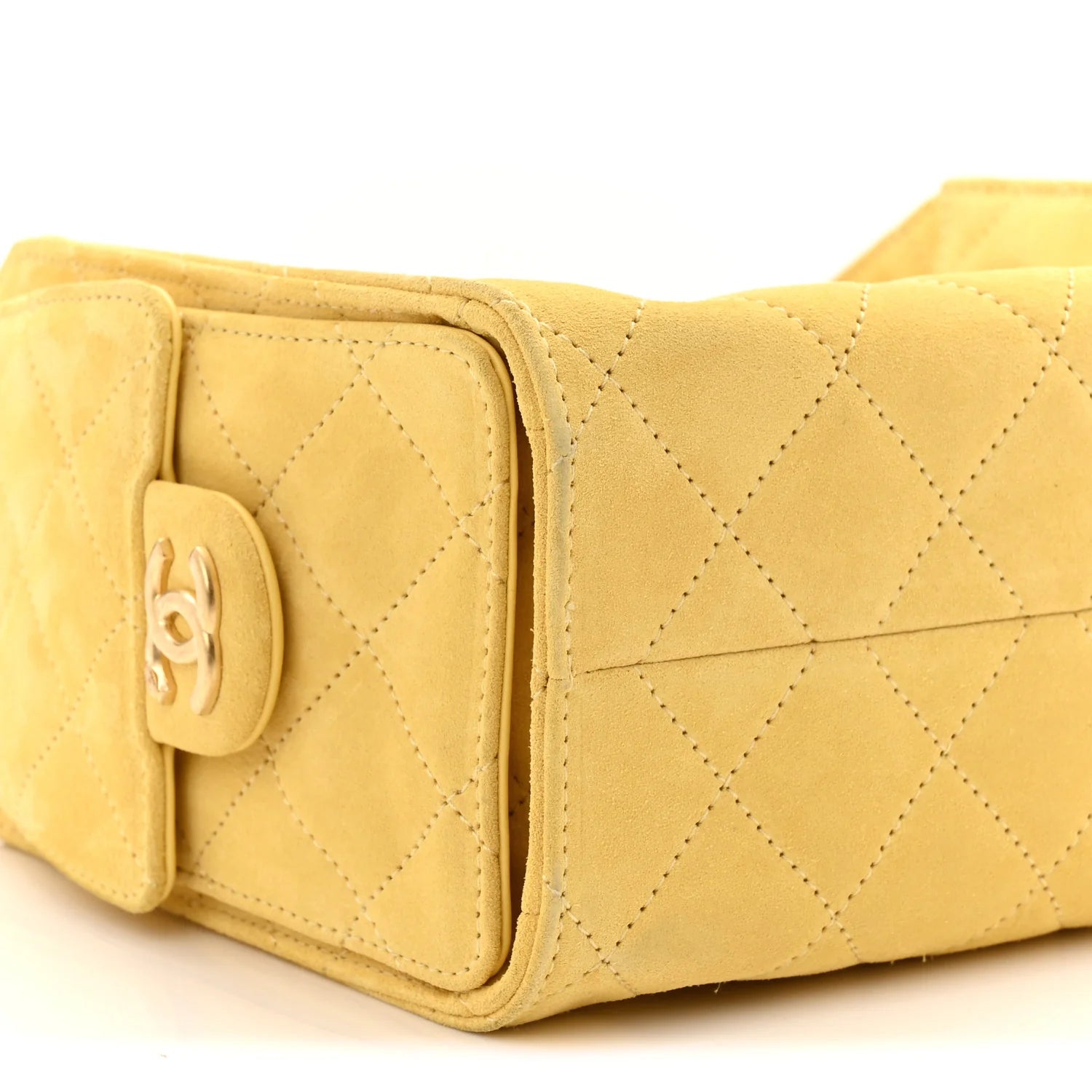 Suede Quilted Mini  25 Handbag Yellow