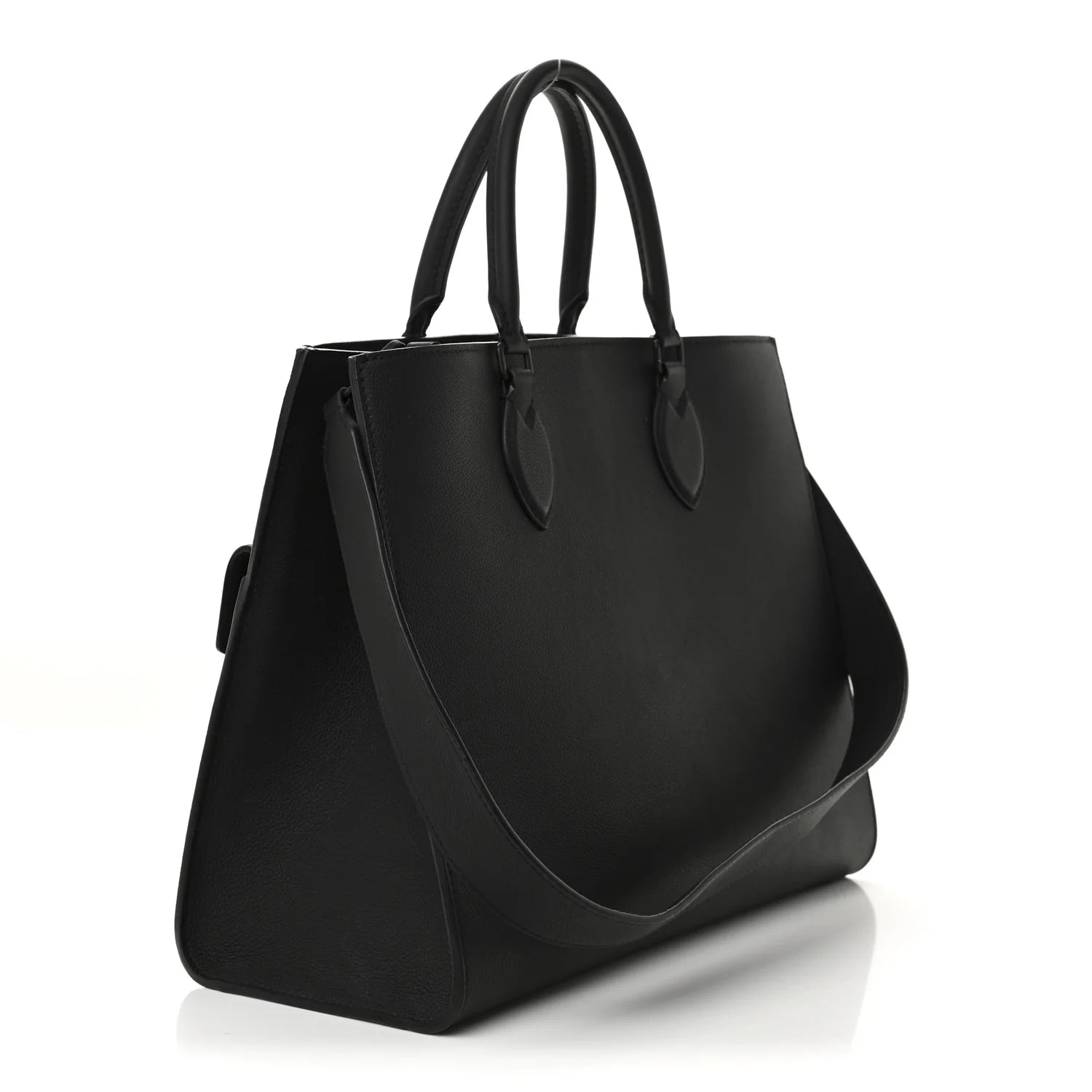 Soft Calfskin Lockme Tote MM Black