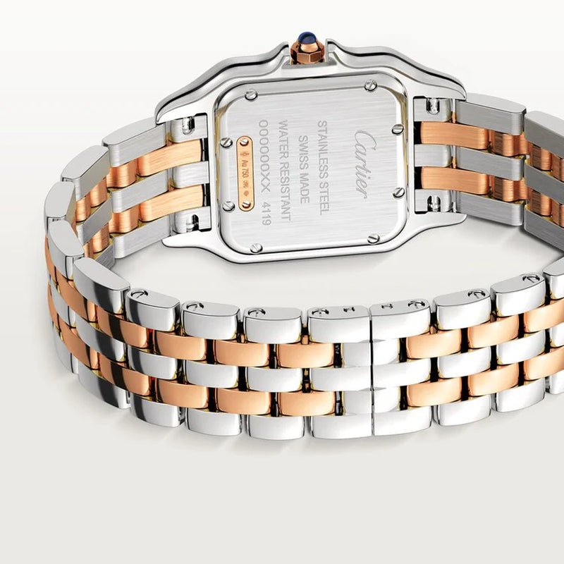 Unworn  Panthère De , Stainless Steel, 18K Rose Gold and Diamonds, 29Mm X 37Mm, Ref# W3PN0007, Box and Papers