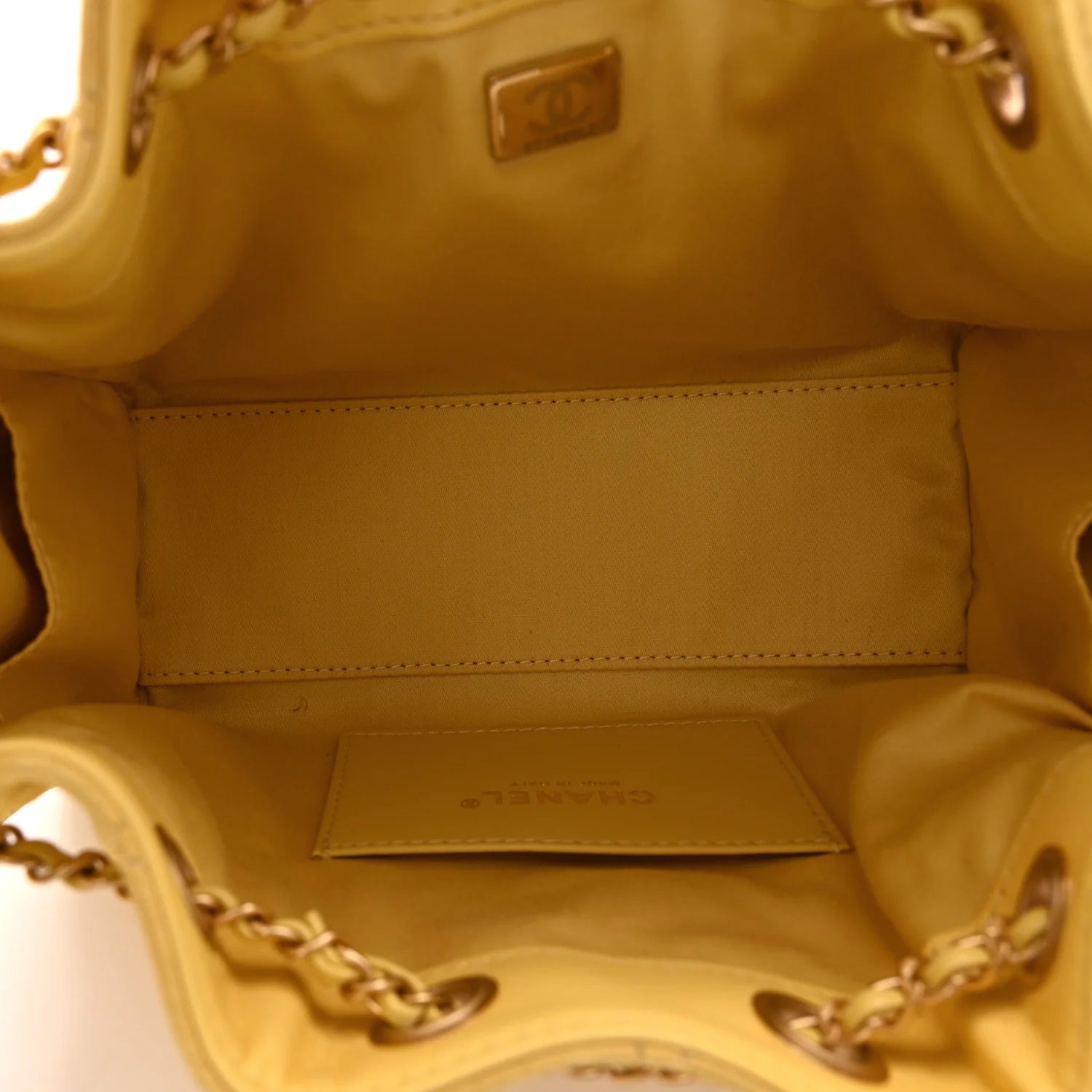 Suede Quilted Mini  25 Handbag Yellow