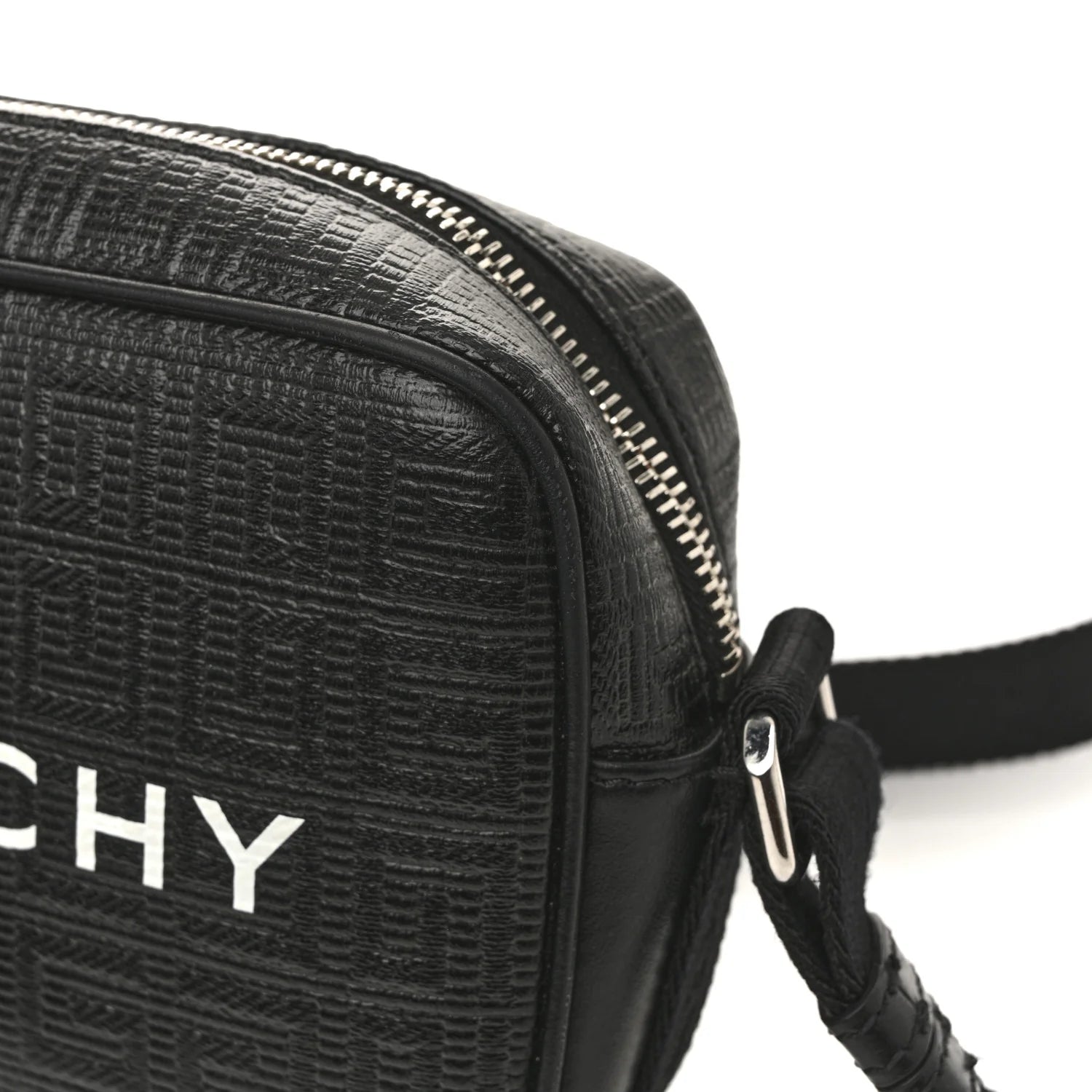 Coated Canvas Logo Embossed G Essentials Camera Bag Black