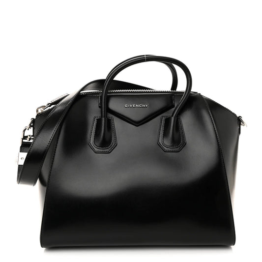 Shiny Lord Calfskin Medium Antigona Black