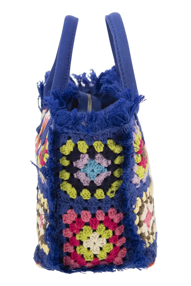 COLETTE CROCHET - HANDBAG with CROCHET FLOWER PATCH