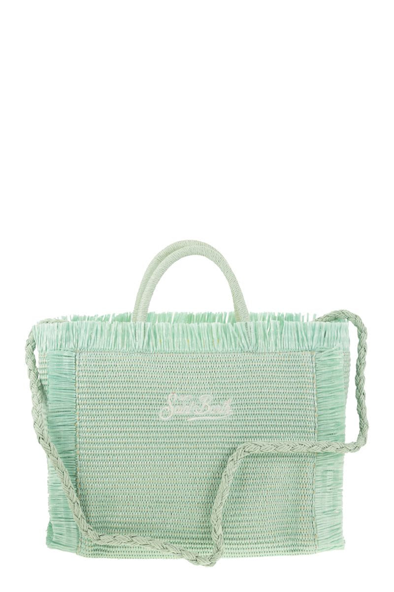 COLETTE - STRAW-EFFECT BAG with EMBROIDERED LOGO