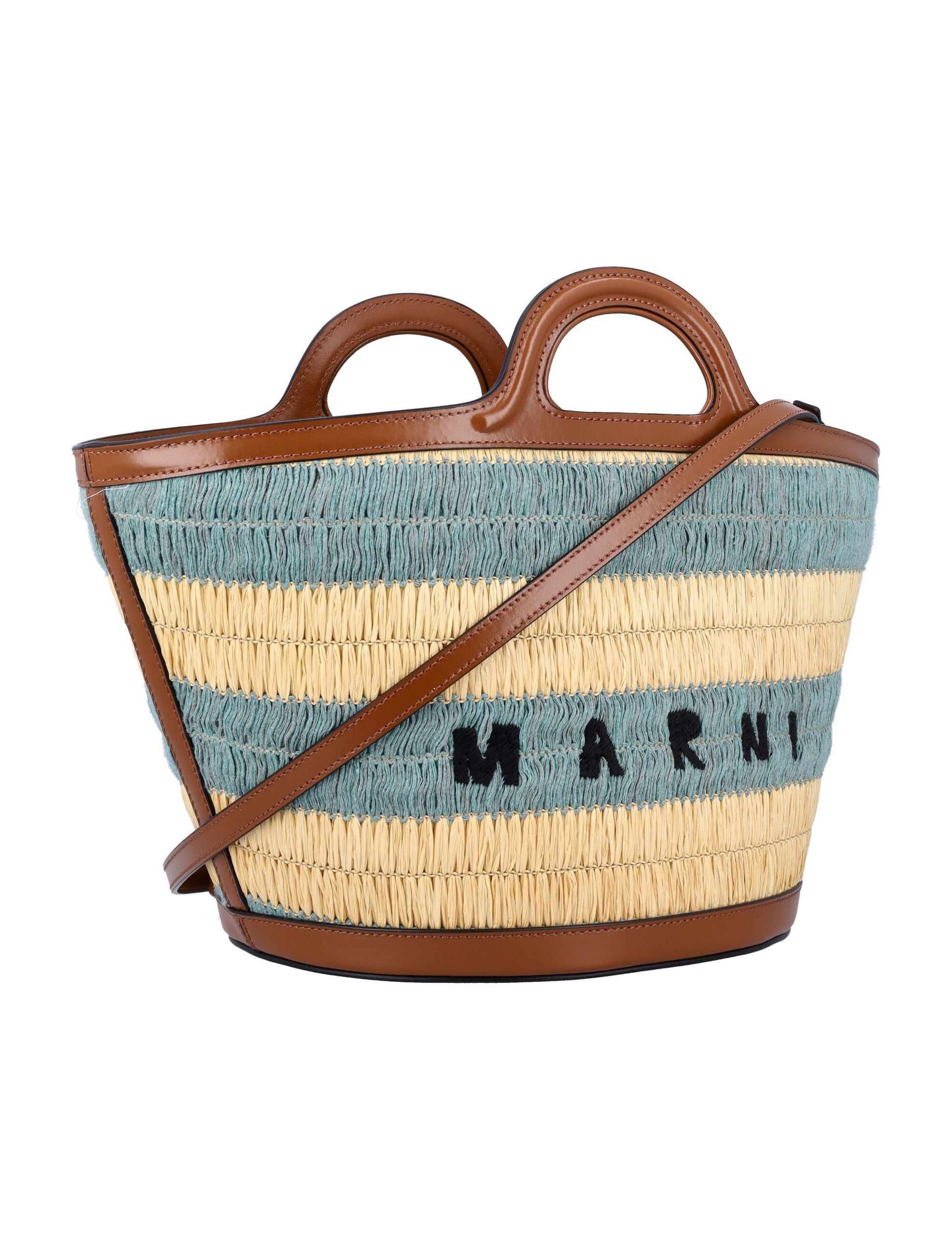 TROPICALIA RAFFIA-EFFECT SMALL BAG