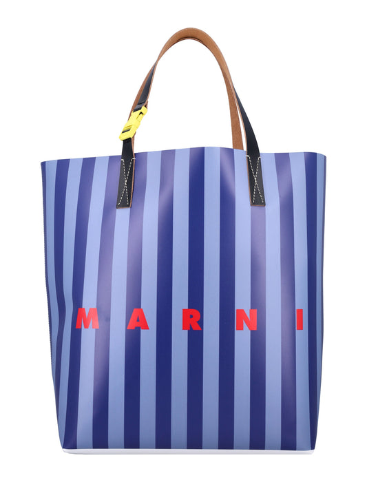 STRIPED TRIBECA SHOPPING BAG