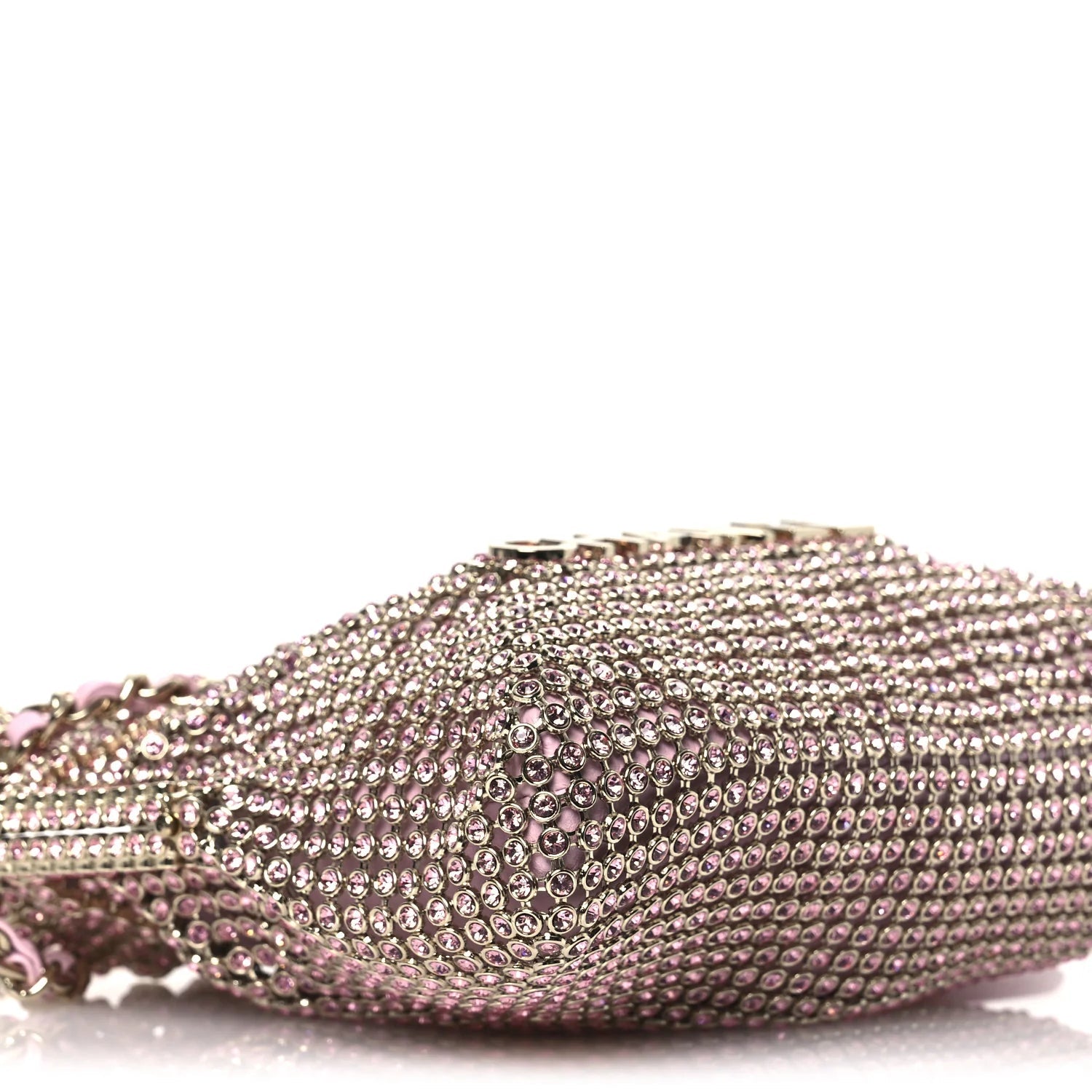 Crystal Embellished Metallic Lambskin Mini  22 Pink