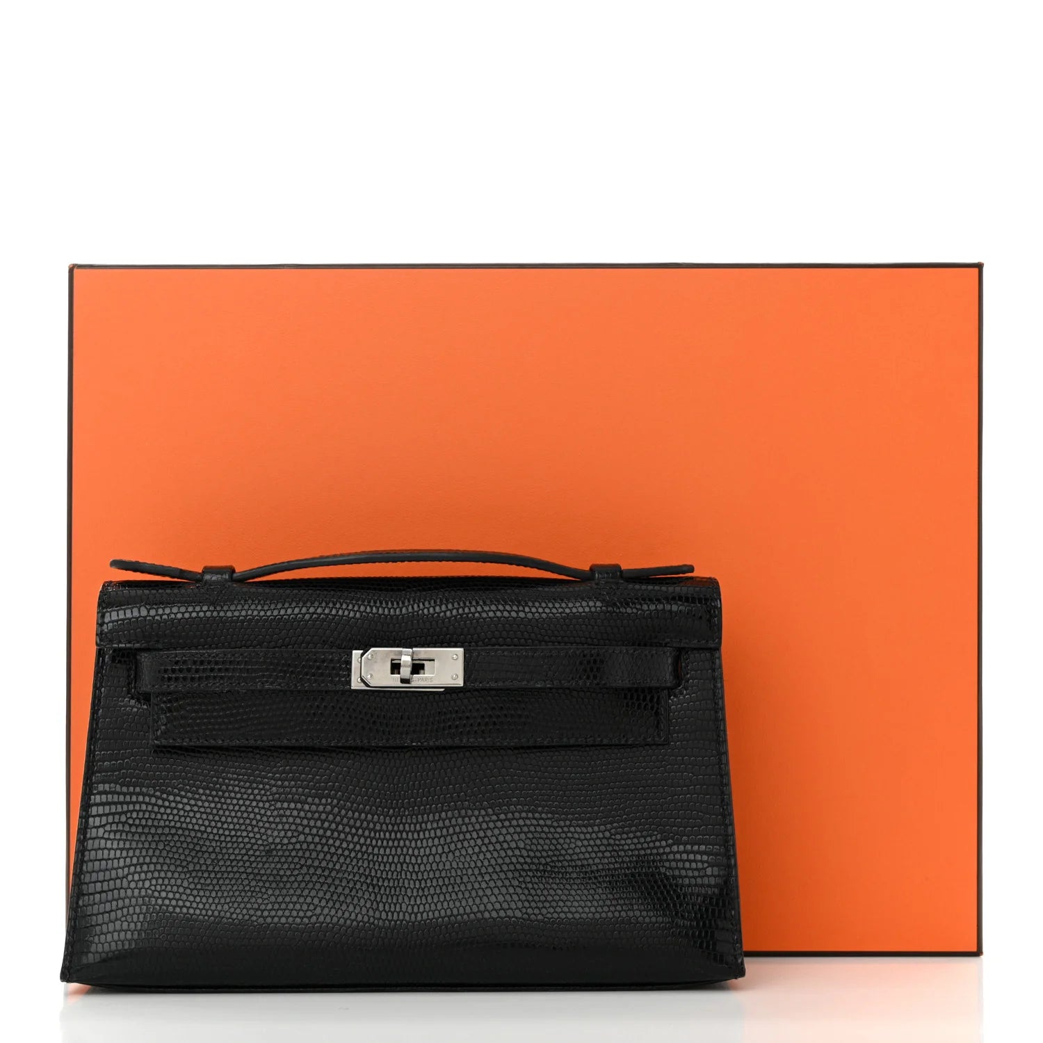 Lizard Kelly Pochette Clutch Black