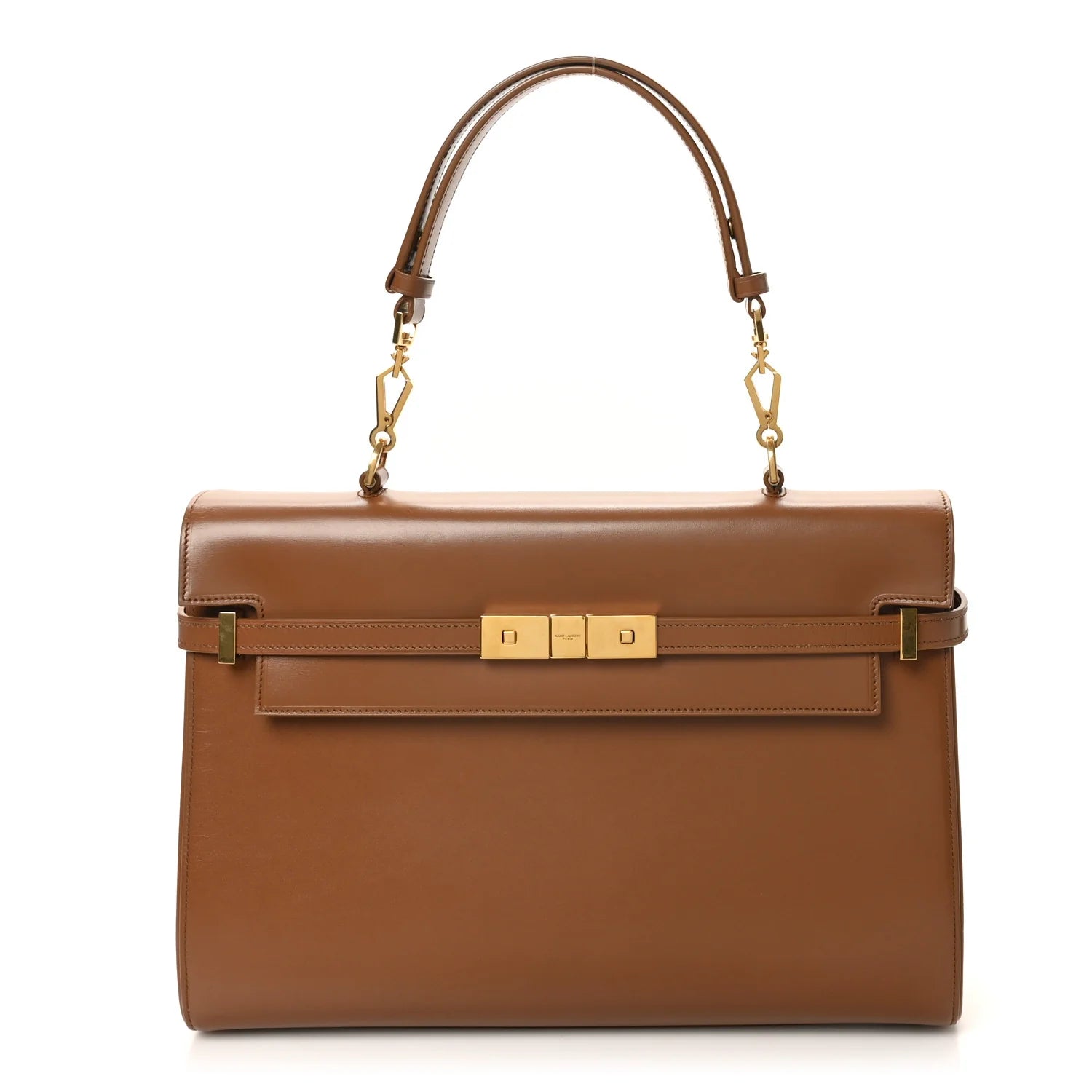 Smooth Calfskin Manhattan Top Handle Brown