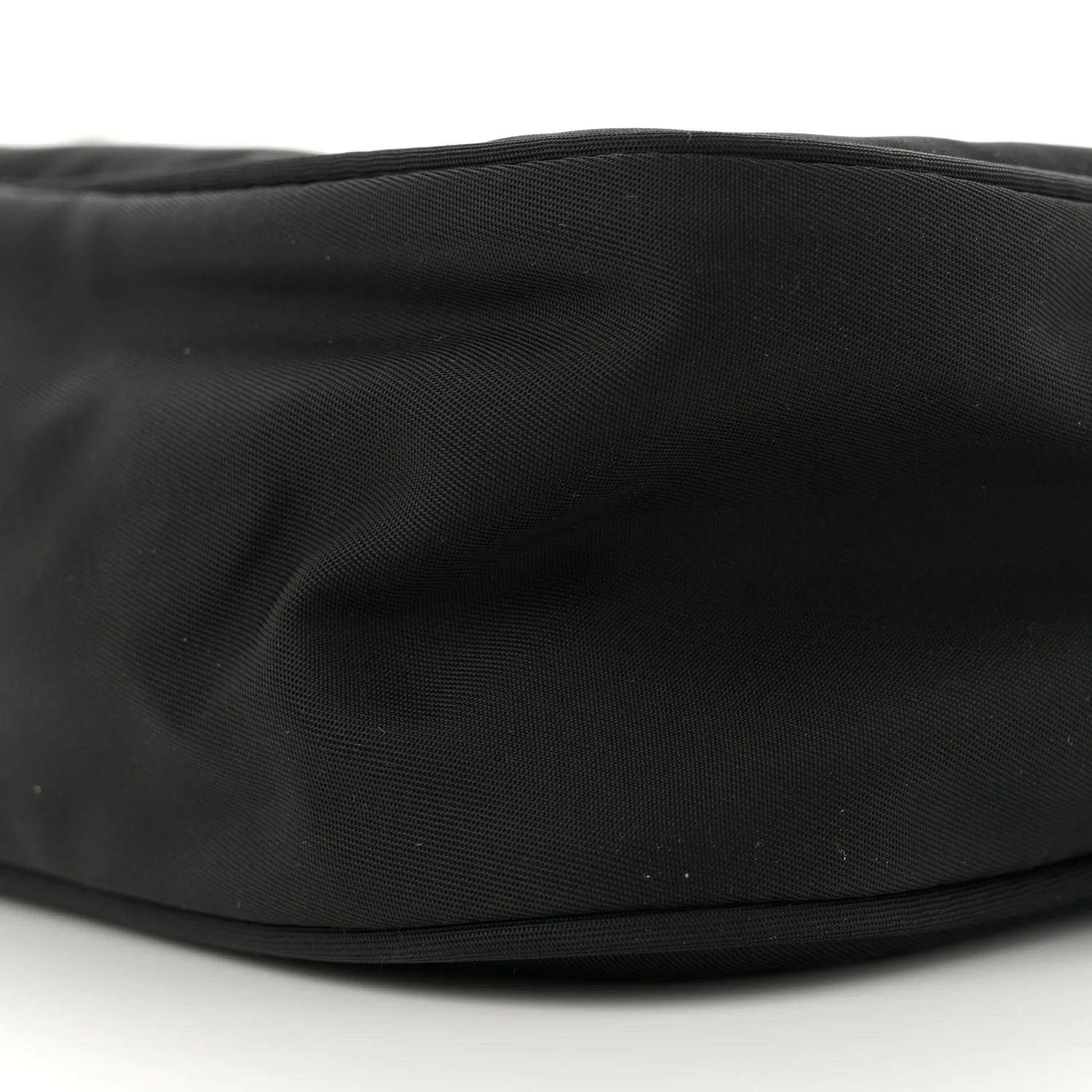 Re-Nylon Vela Saffiano Pocket Double Zip Shoulder Bag Black