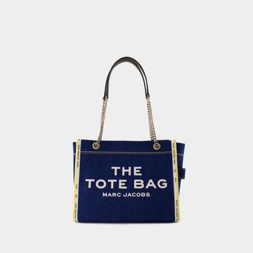 TOTE the MEDIUM DENIM LIVE WHITE LOGOS