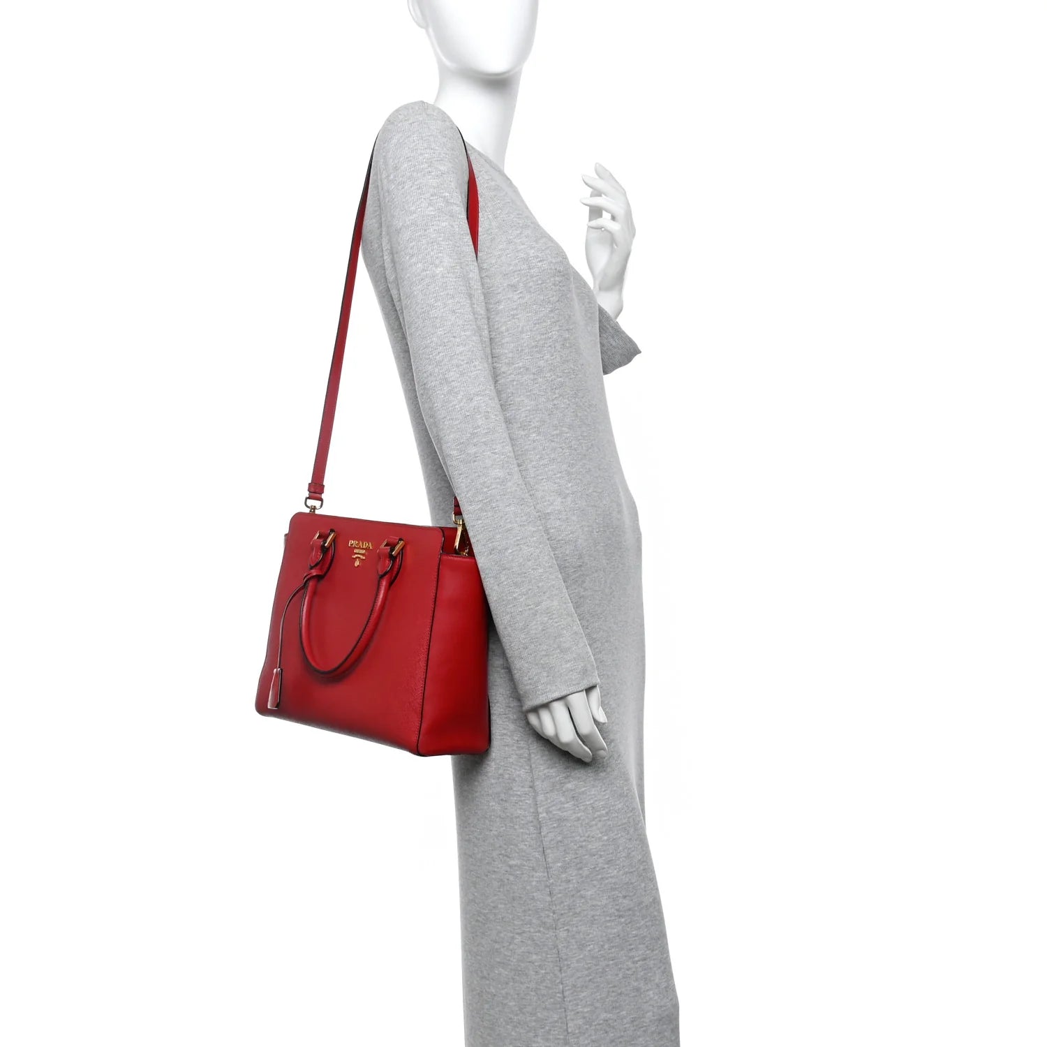 Saffiano Soft Calfskin Tote Fuoco