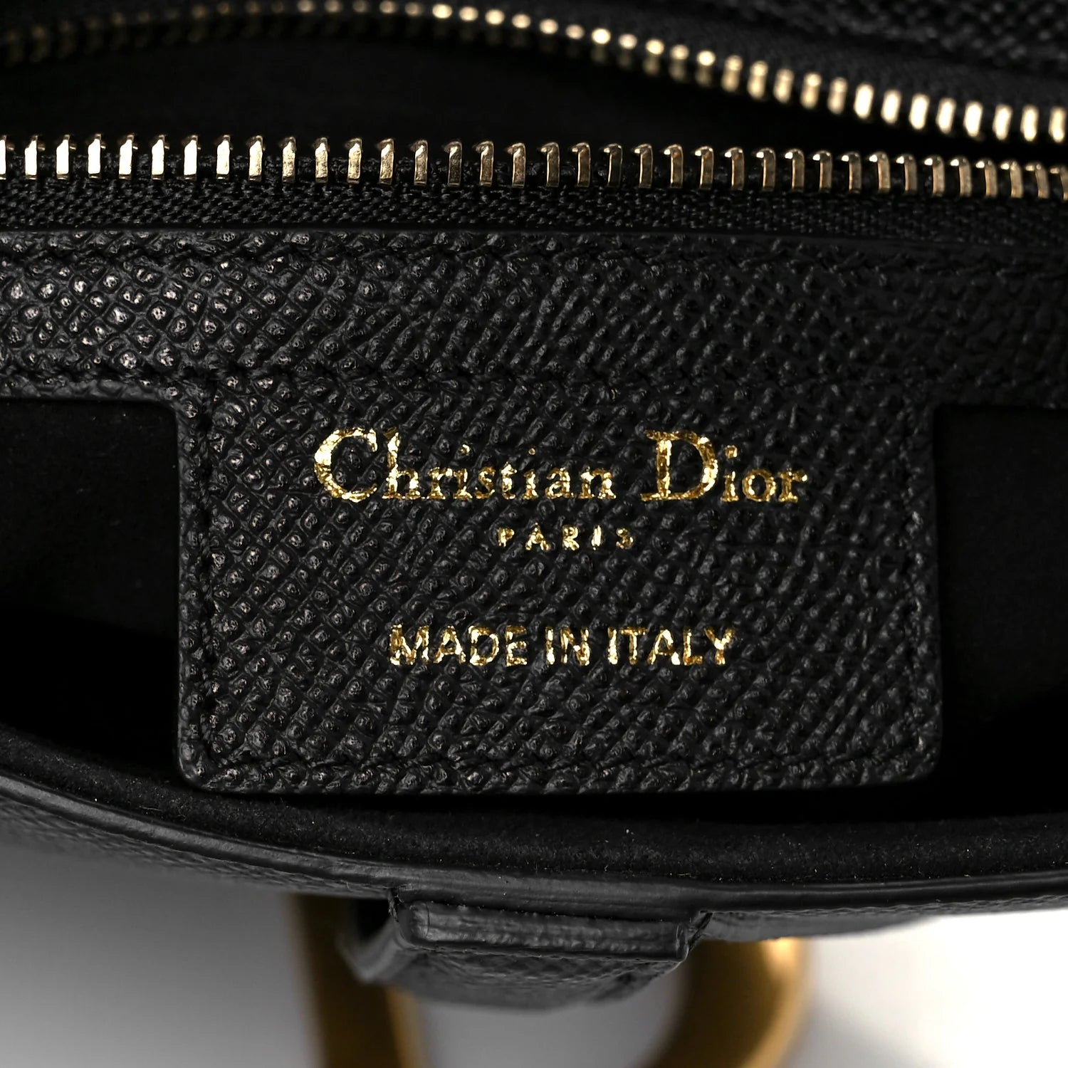 Grained Calfskin Saddle Bag Black