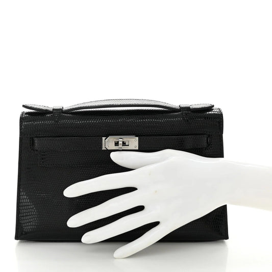 Lizard Kelly Pochette Clutch Black