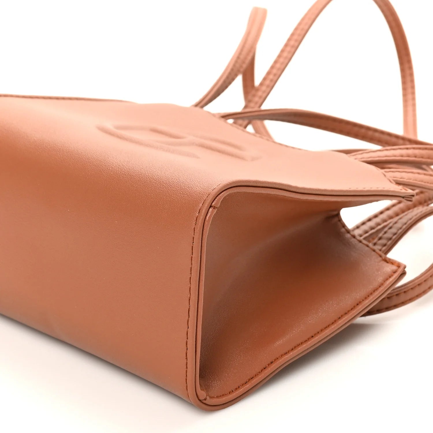 Vegan Leather Small Shopping Bag Tan