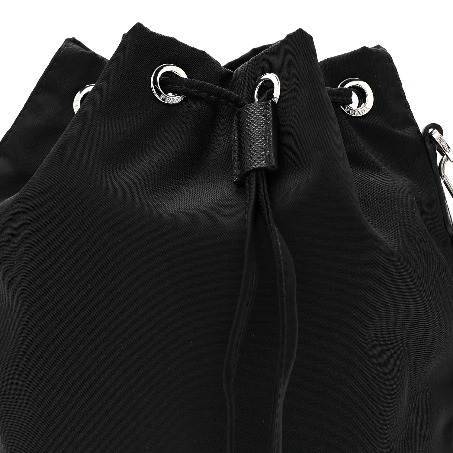 Re-Nylon Vela Drawstring Wristlet Pouch Black