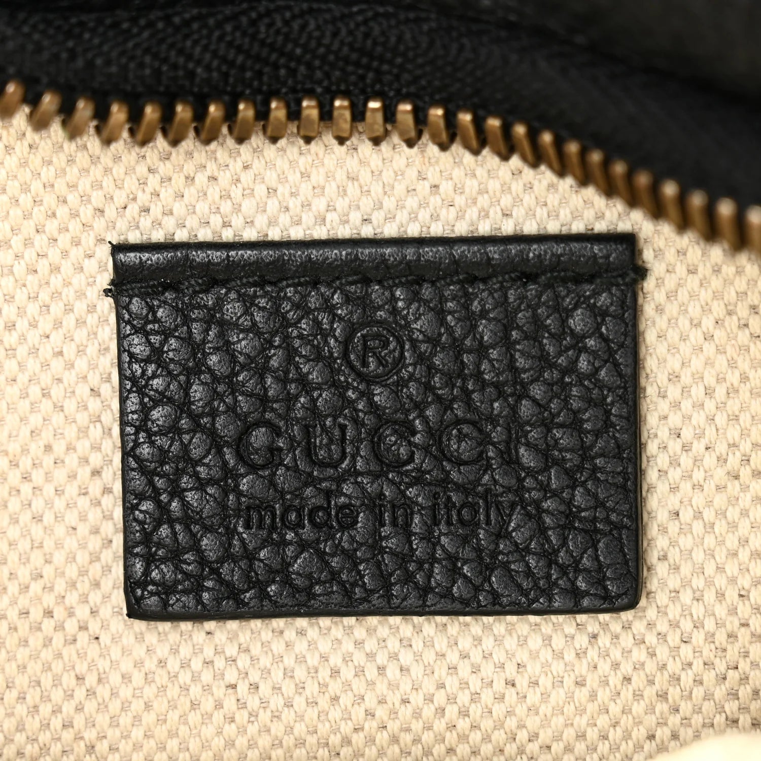 Grained Calfskin Small Logo Belt Bag Black