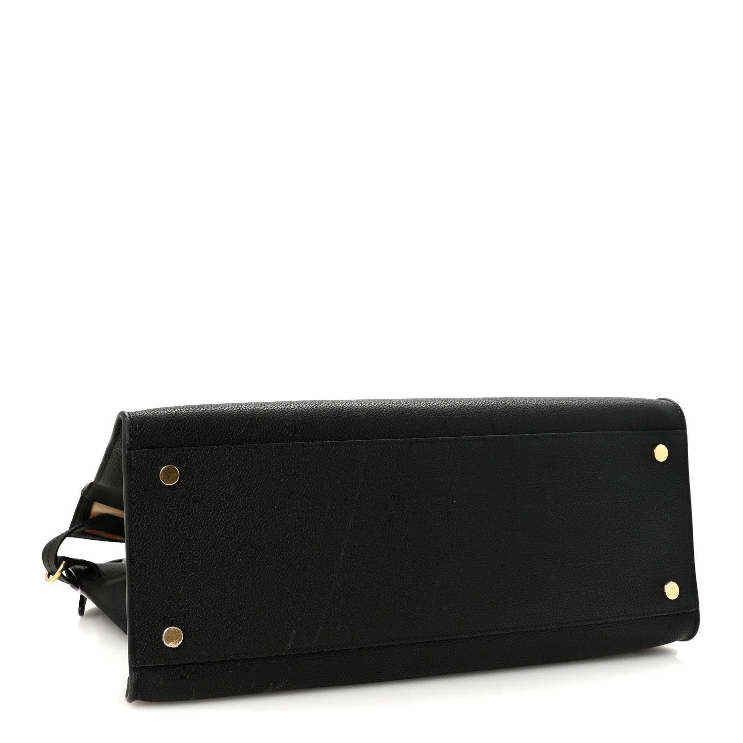 Grainy Calfskin Nova Check Small Cotswolds Tote Black