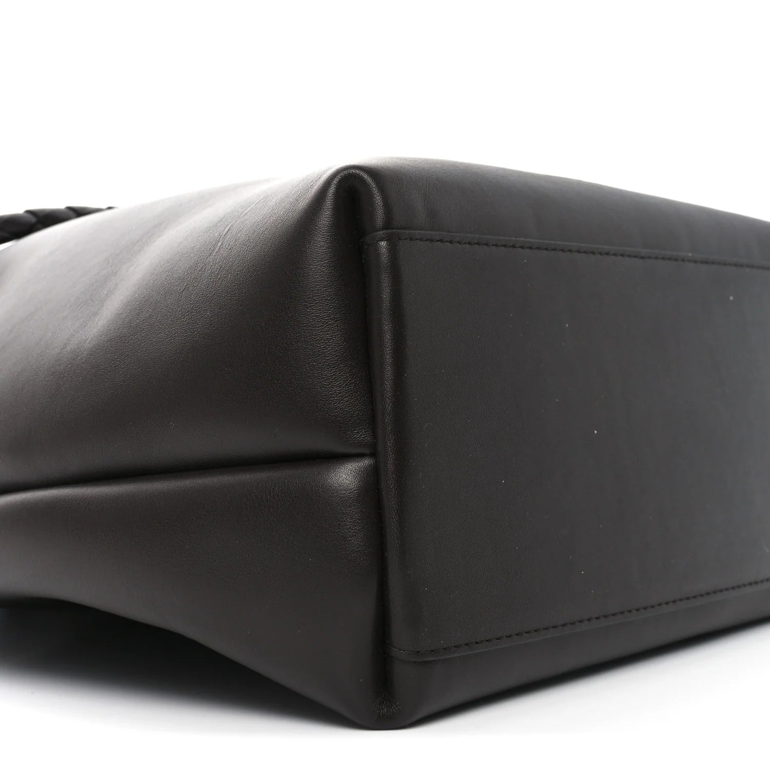 Silky Calfskin Vertical Andiamo Bucket Bag Fondant