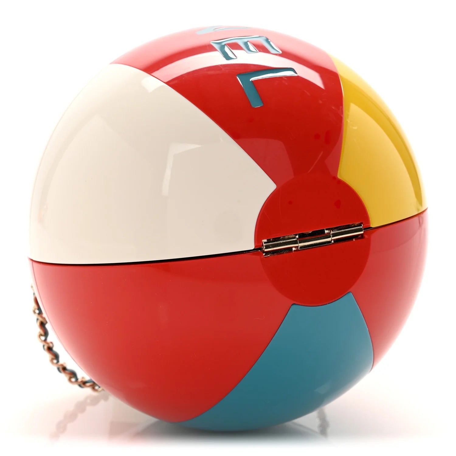 Plexiglass Coco Beach Ball Minaudiere Clutch Red White Yellow Blue