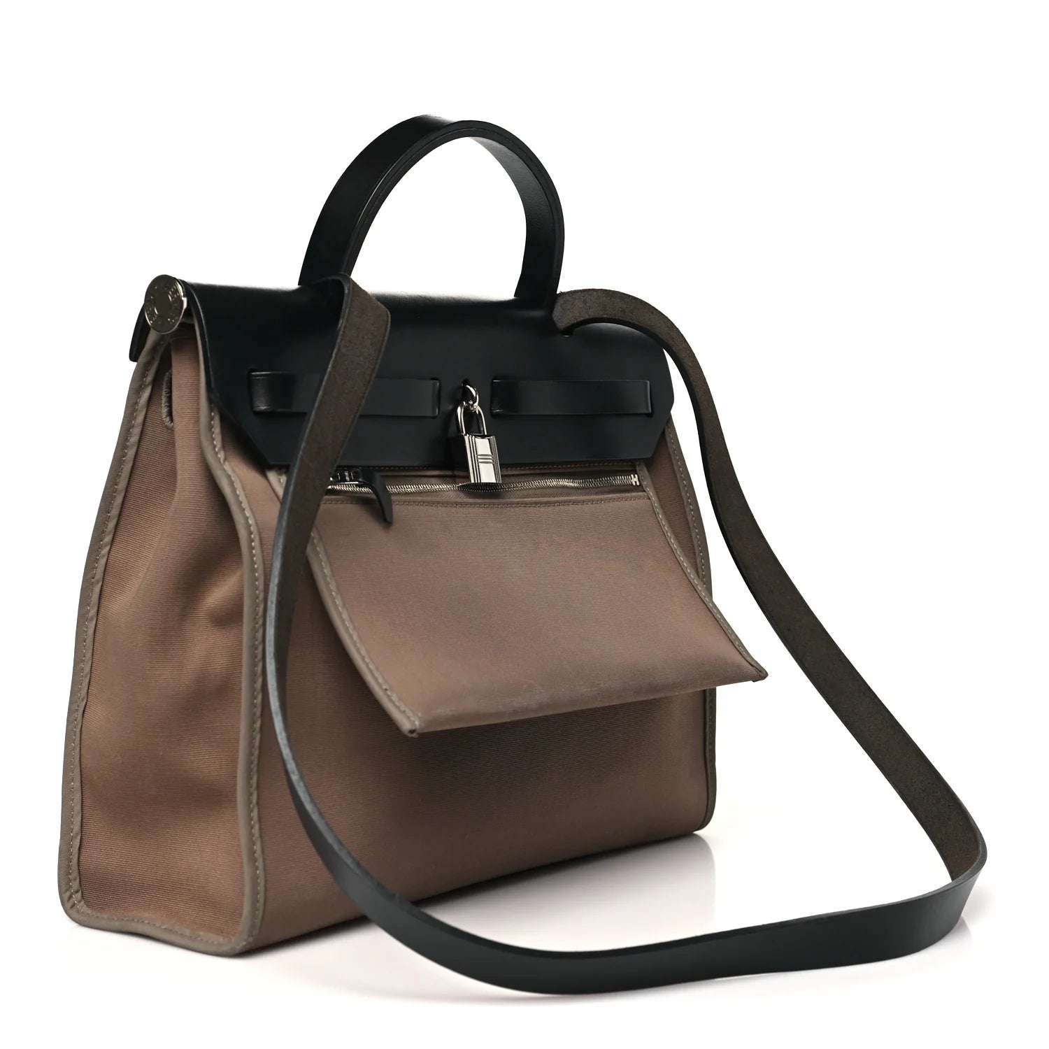 Toile Officier Vache Hunter Herbag Zip 31 PM Etoupe Bleu Indigo