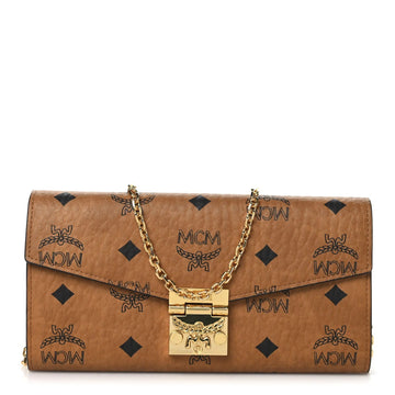 Visetos Large Patricia Wallet on Chain Cognac
