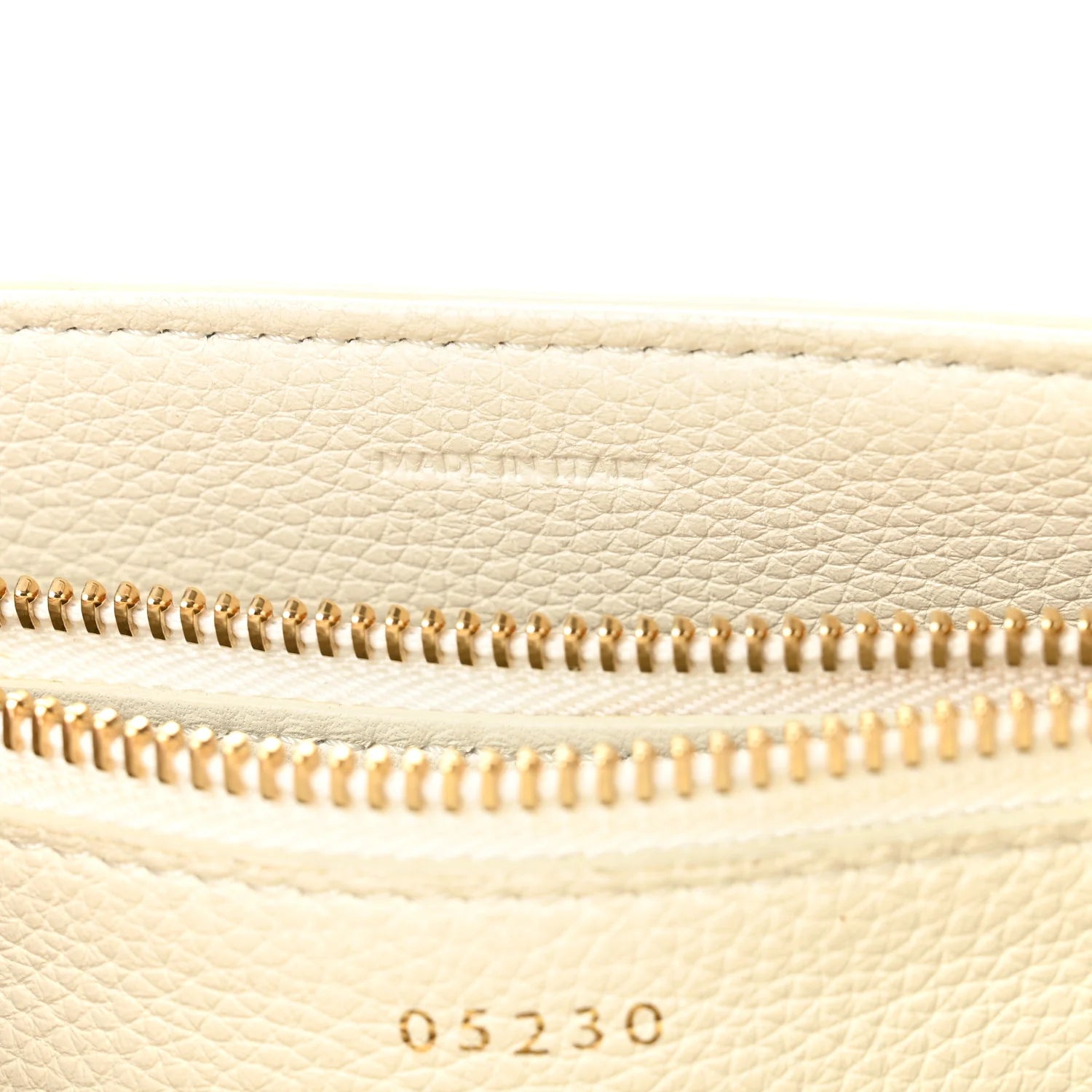 Grained Calfskin Small 16 Top Handle Bag White
