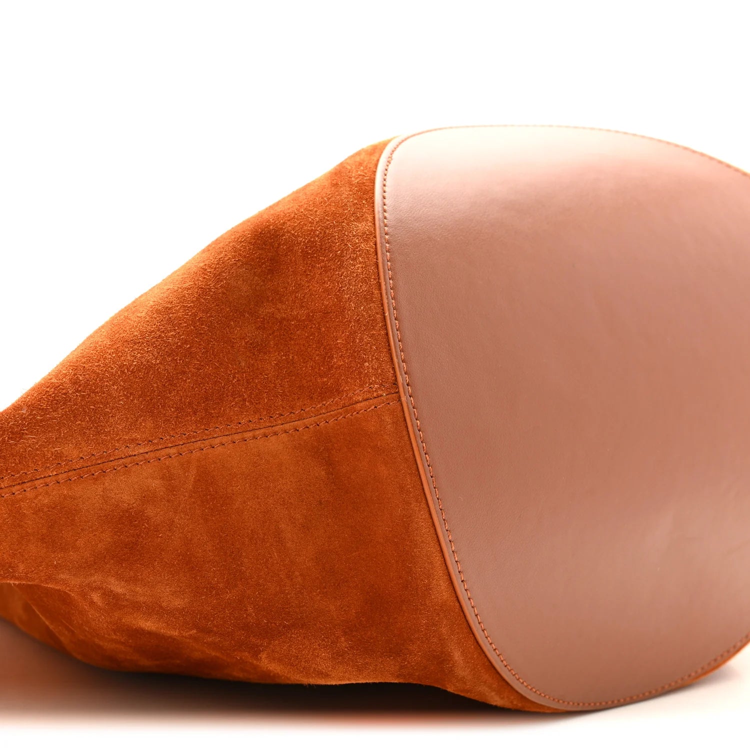 Suede Calfskin Medium Lotus Tote Caramel